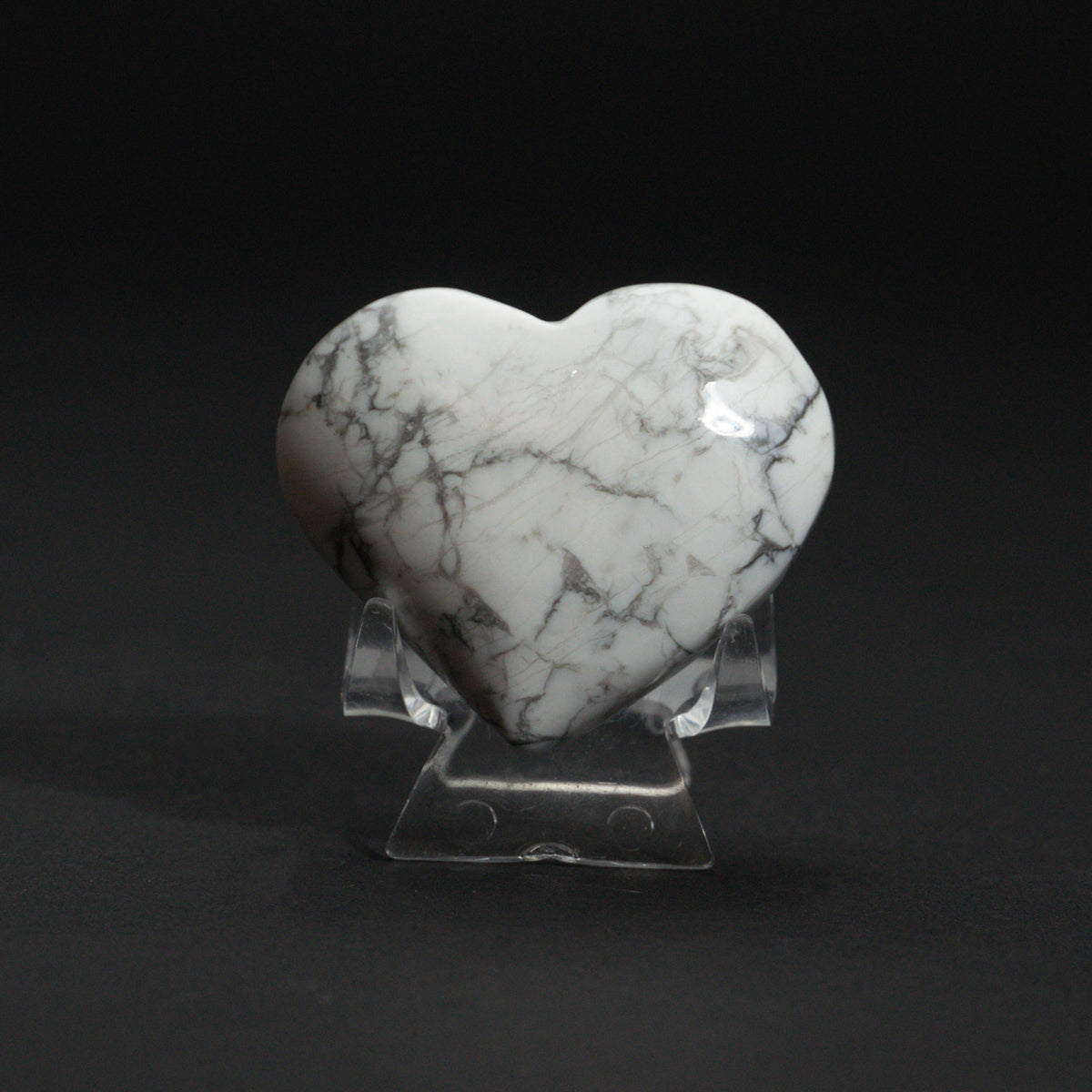 Genuine Polished Howlite Heart (107 grams) — Astro Gallery of Gems
