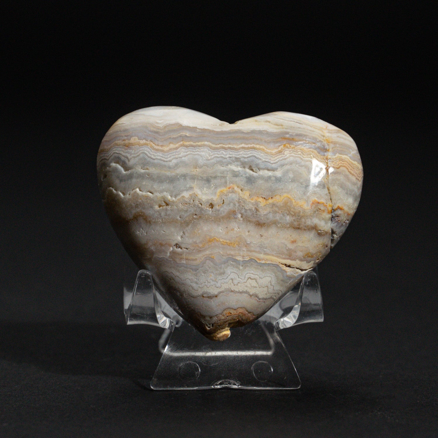 Genuine Polished Crazy Lace Agate Heart from Mexico