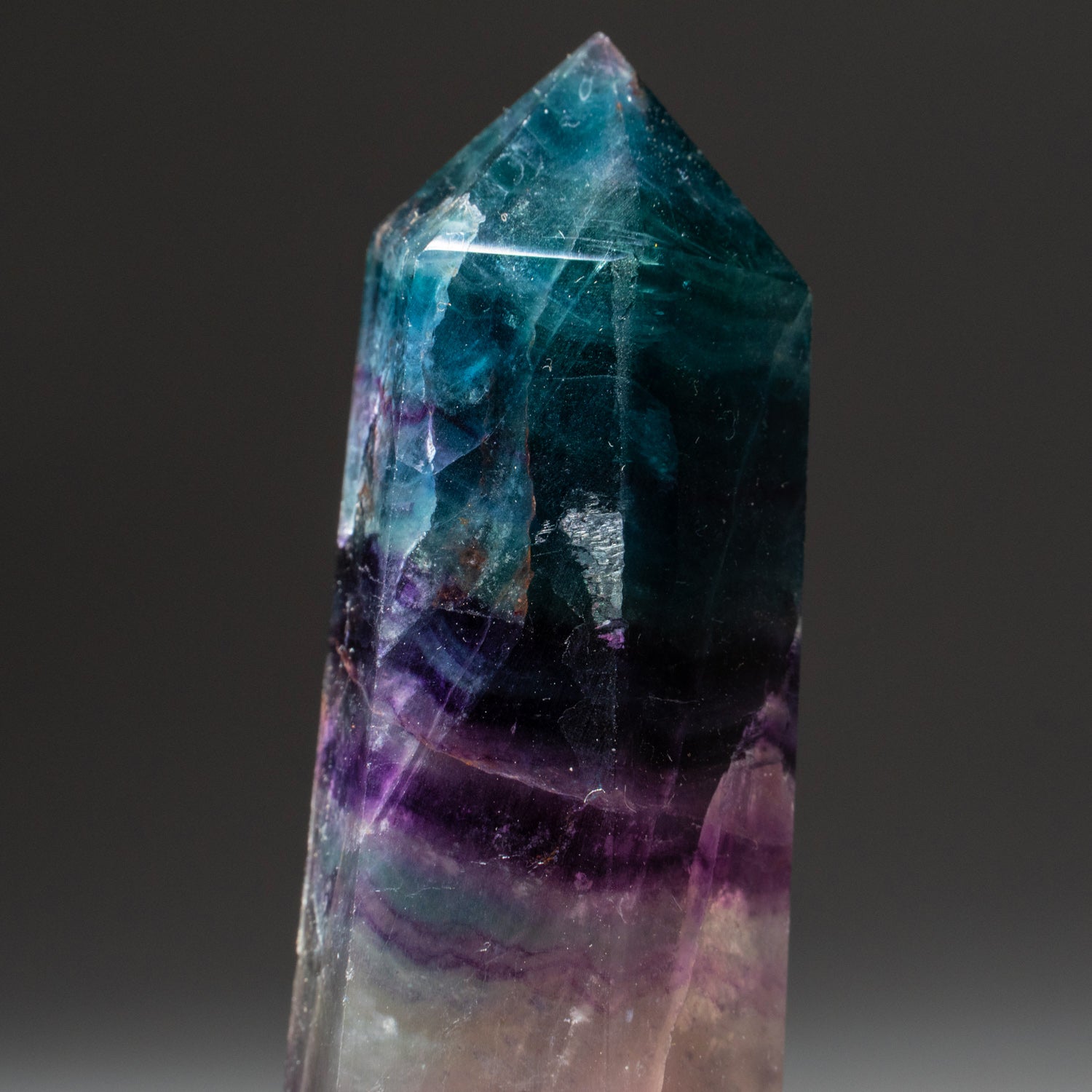Polished Rainbow Fluorite Geode Point From Mexico (100 grams)