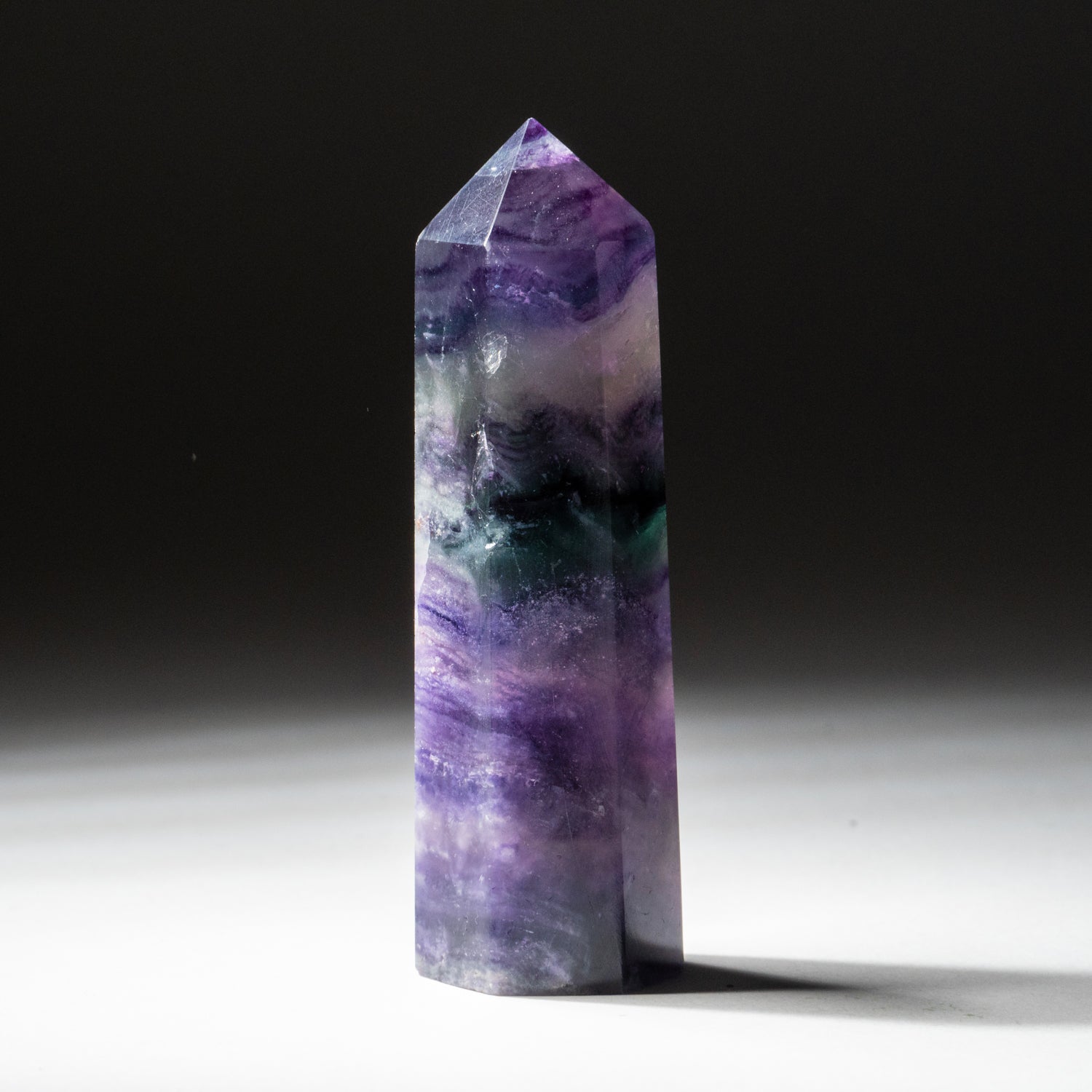 Polished Rainbow Fluorite Geode Point From Mexico (70 grams)