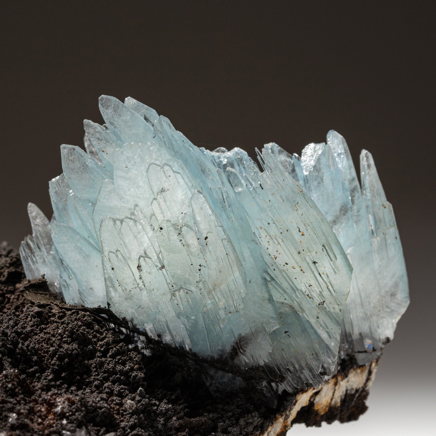 Barite on Geothite From Jebel Ouichane, Beni Bou Ifrour, Nador, Nador Province, Oriental Region, Morocco