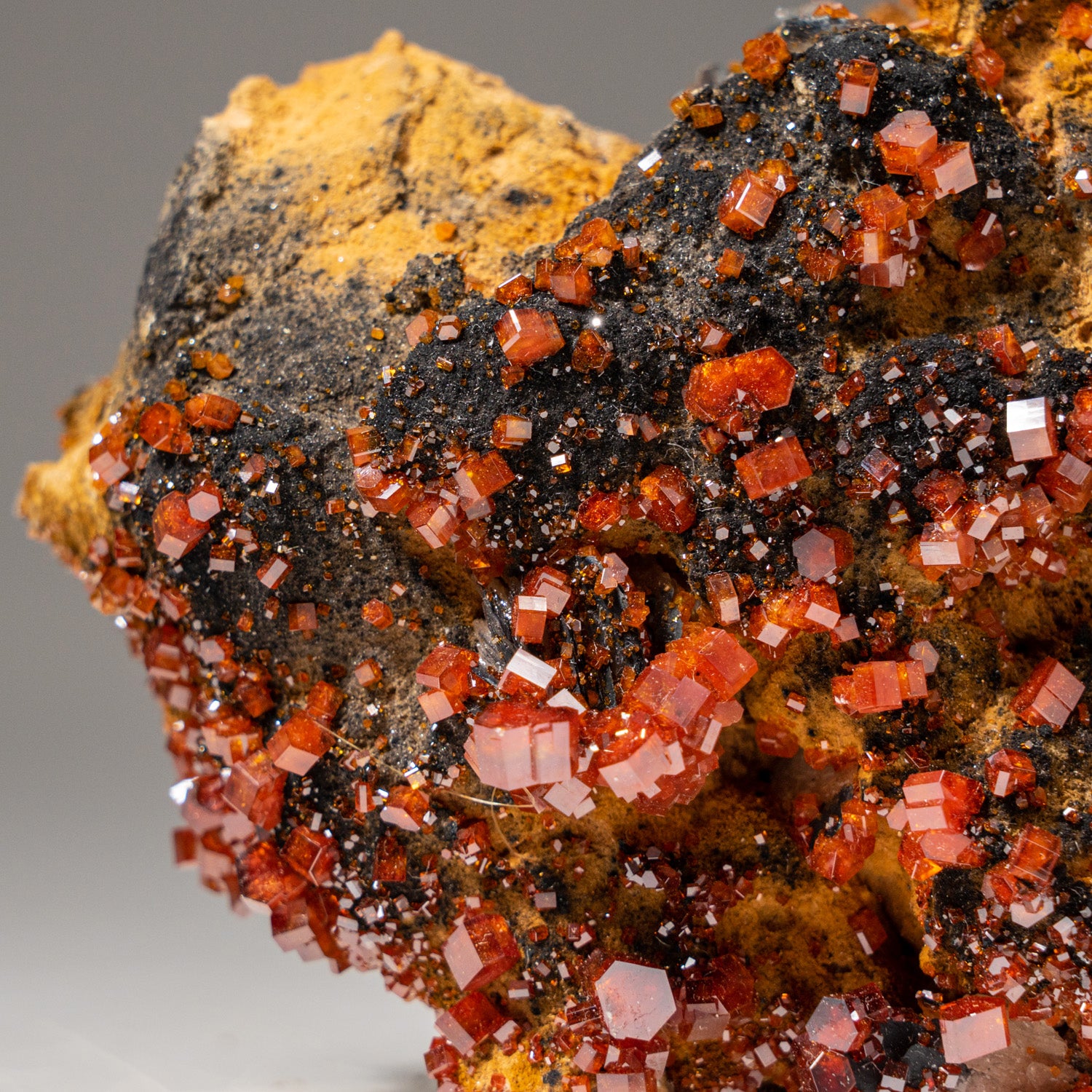 Genuine Vanadinite Crystal Cluster on Matrix from Morocco (278.6 grams)