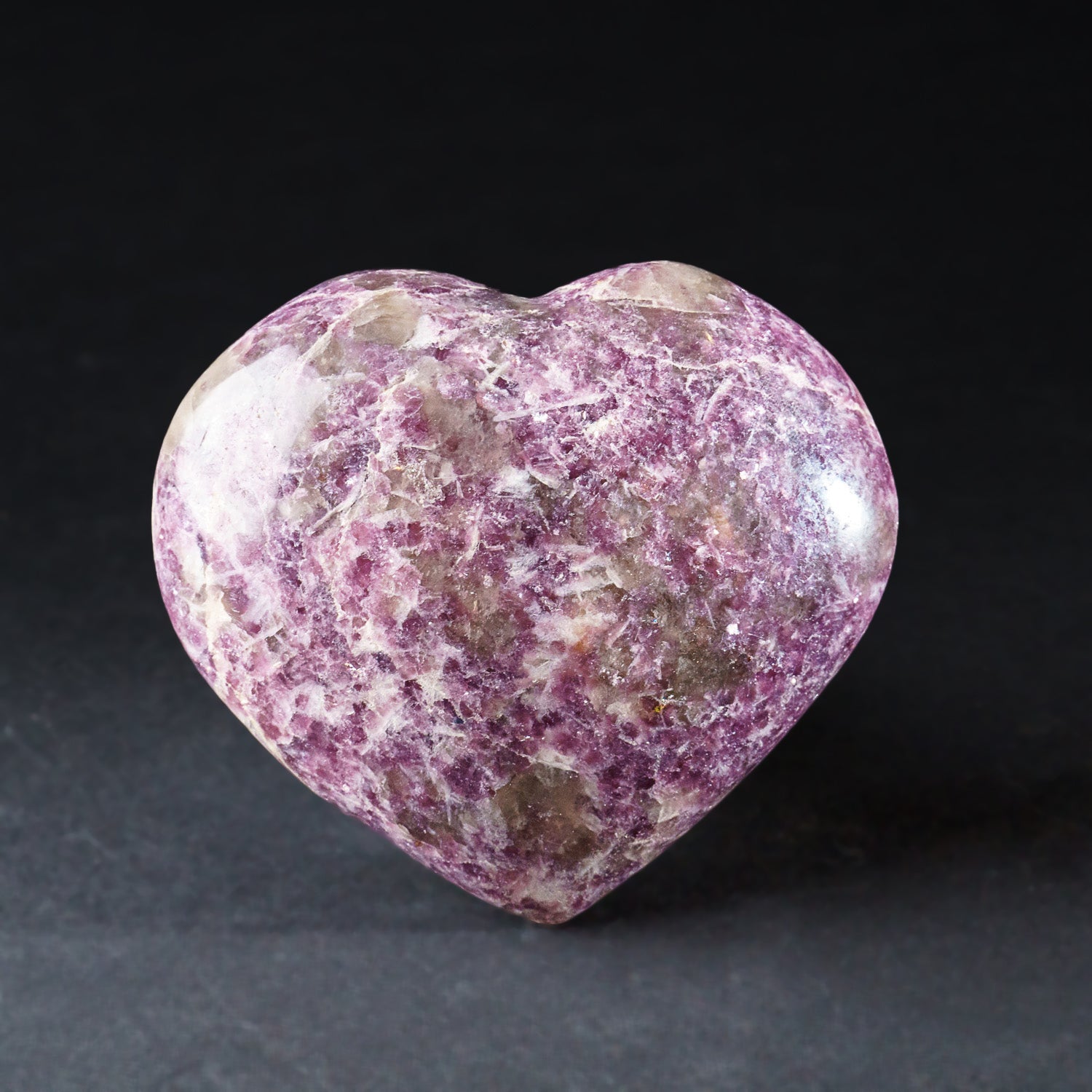 Genuine Polished Lepidolite Heart (353 grams)