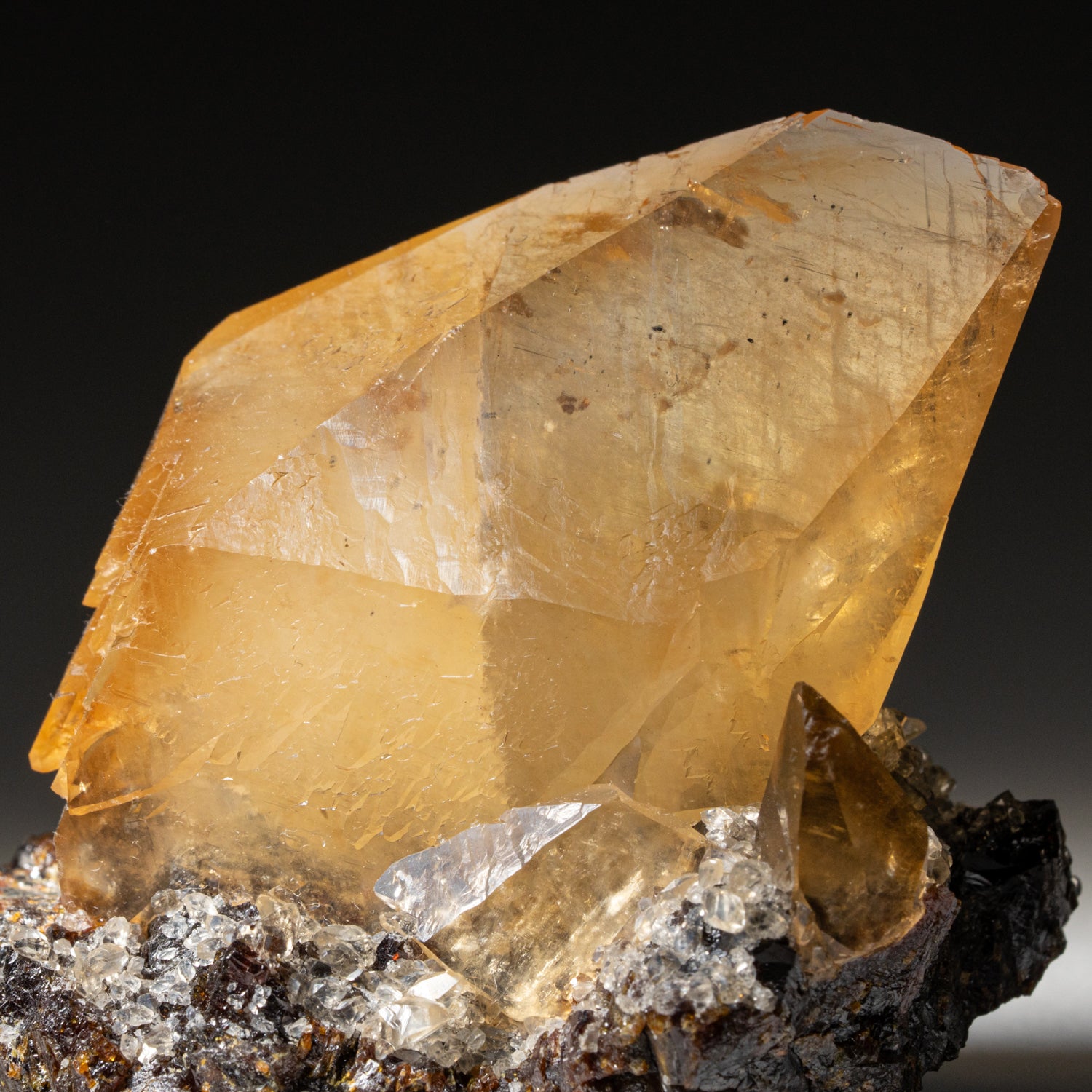 Twinned Golden Calcite Crystal from Elmwood Mine, Tennessee (153.1 grams)