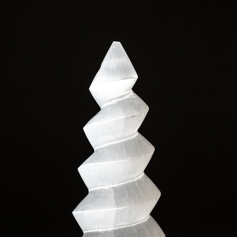 White Selenite Spiral Tower from Morocco (357.7 grams)