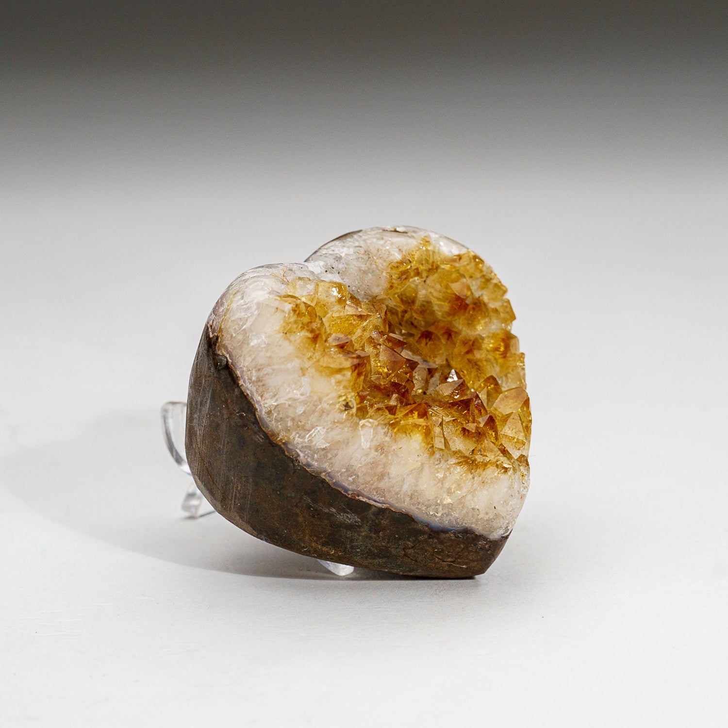 Citrine Crystal Cluster Heart from Uruguay (140.5 grams)