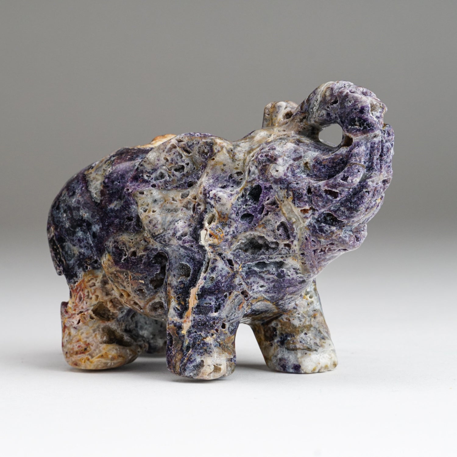 Genuine Amethyst Elephant Carving (414 grams)