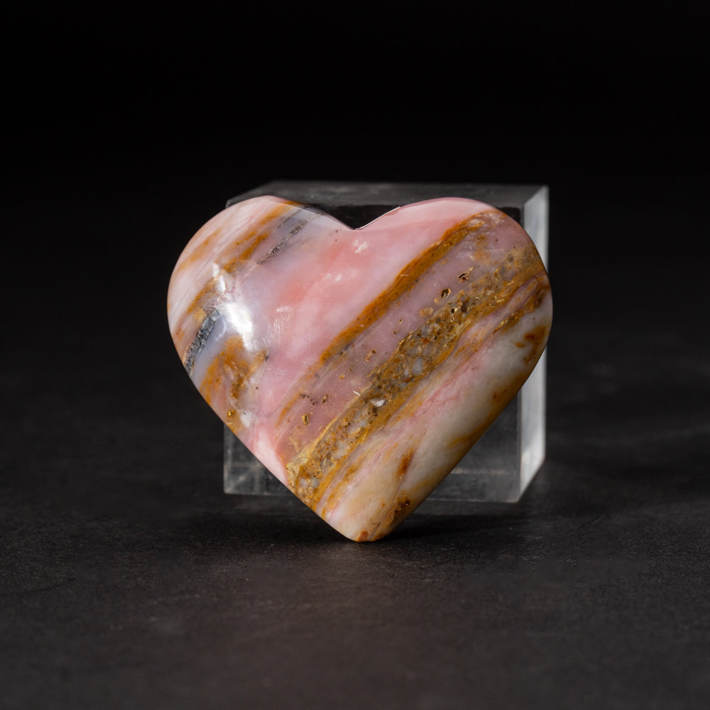 Polished Pink Opal Heart from Peru (77.4 grams)