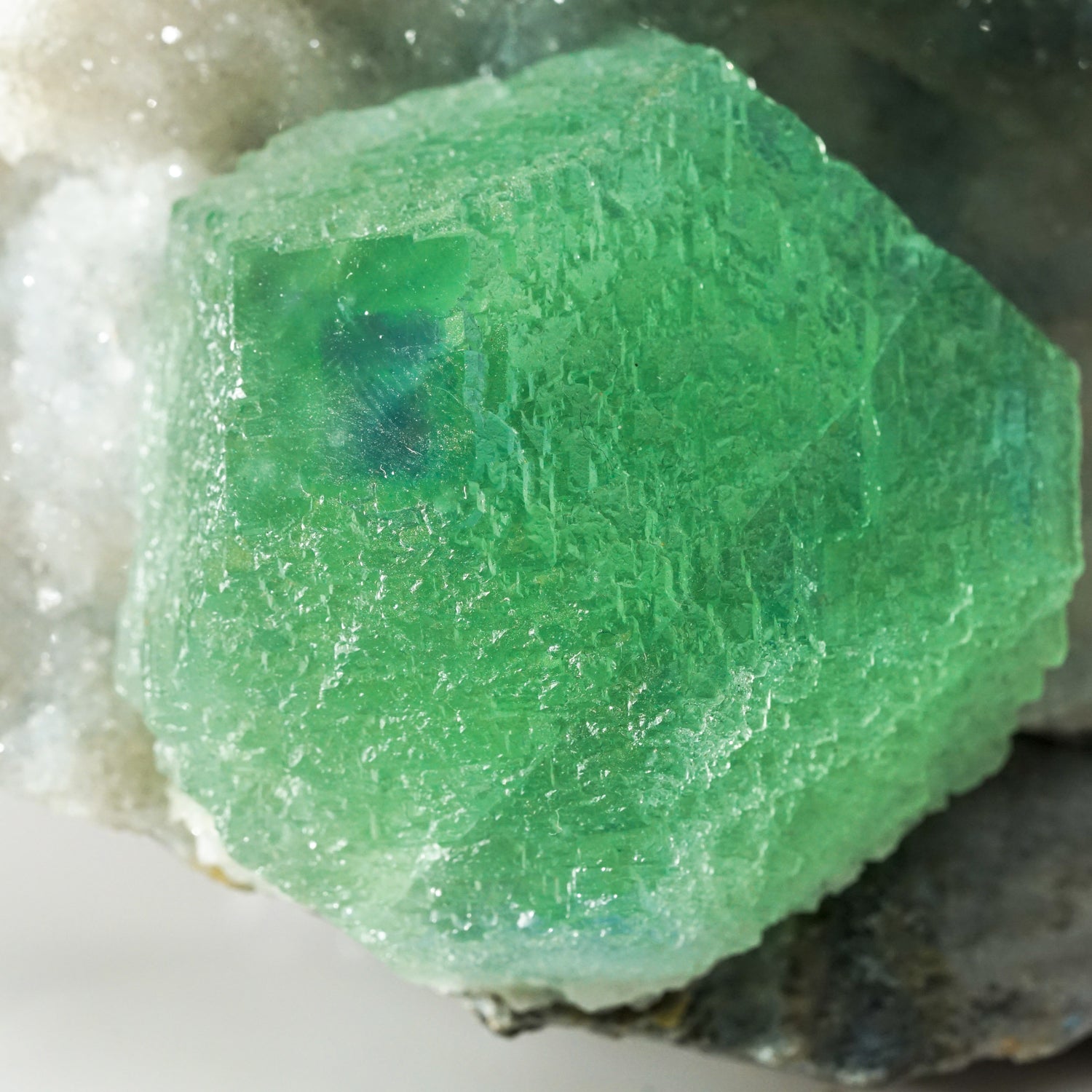 Green Fluorite on Quartz Matrix from from Ruyuan, Lechang, Guandong, China (2.5 lbs)