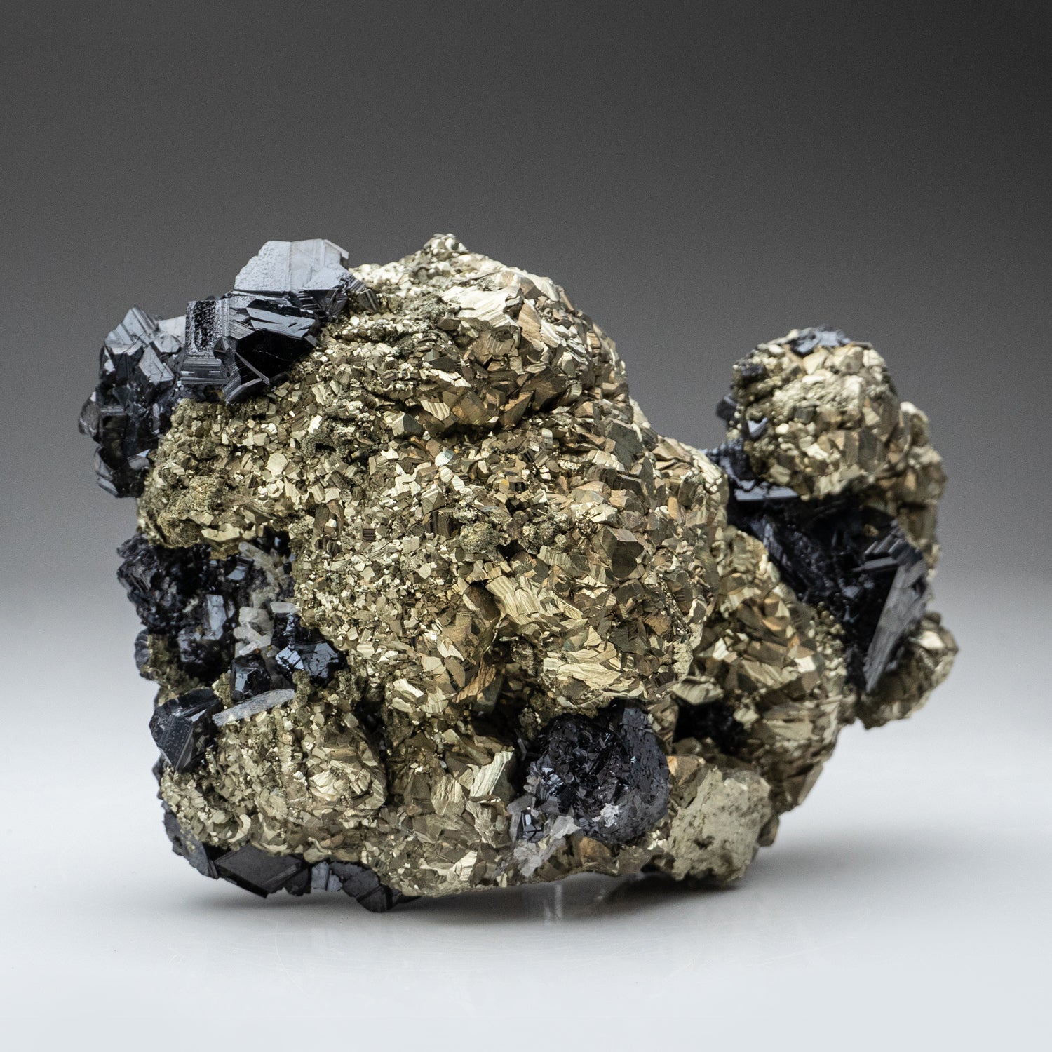 Pyrite and Sphalerite with Calcite from Deveti Septemvri Mine, Madan District, Rhodope Mountains, Bulgaria