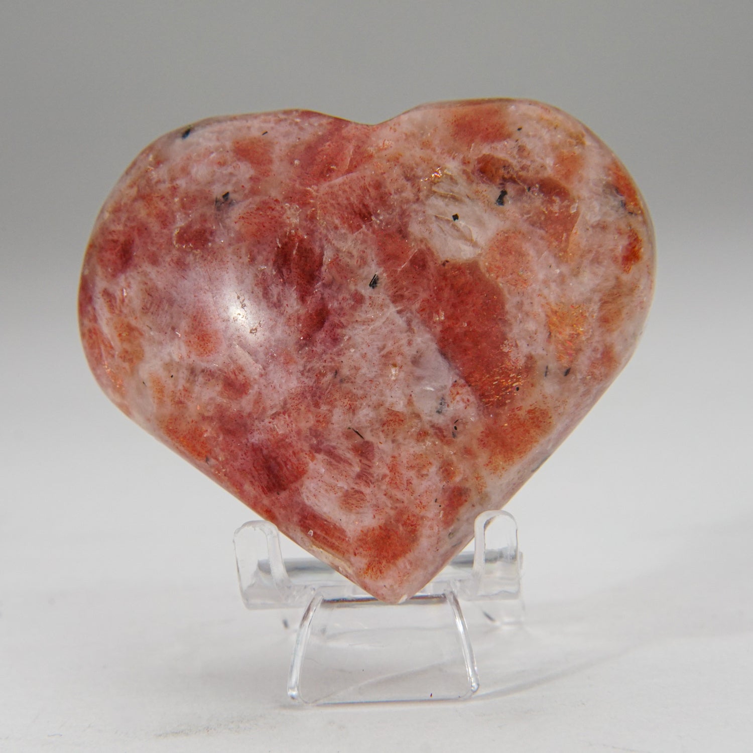Genuine Polished Sunstone Heart ( 128.5 grams)