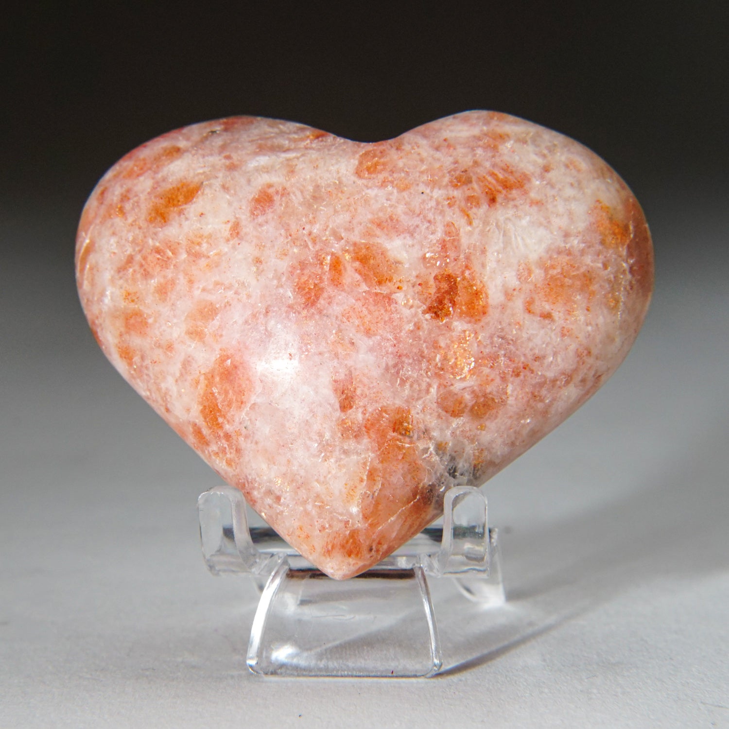 Genuine Polished Sunstone Heart (100 grams)
