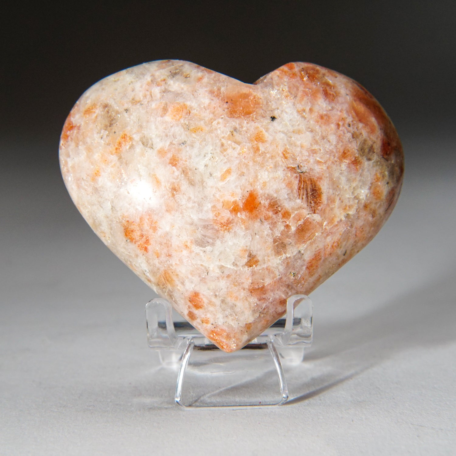 Genuine Polished Sunstone Heart (114 grams)
