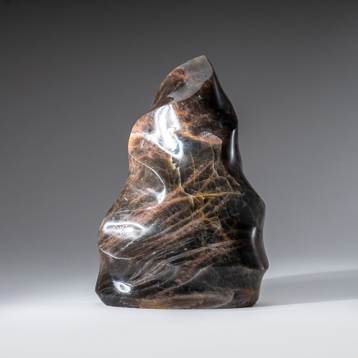 Genuine Polished Black Moonstone Flame Freeform (2.2 lbs)