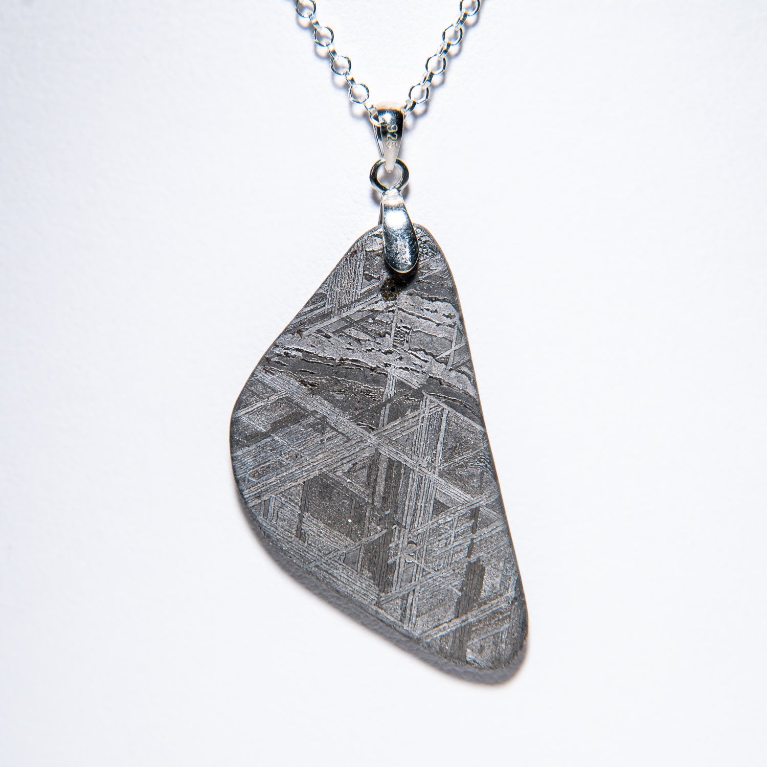 Polished Seymchan Meteorite pendant (8 grams) with 18" Sterling Silver Chain