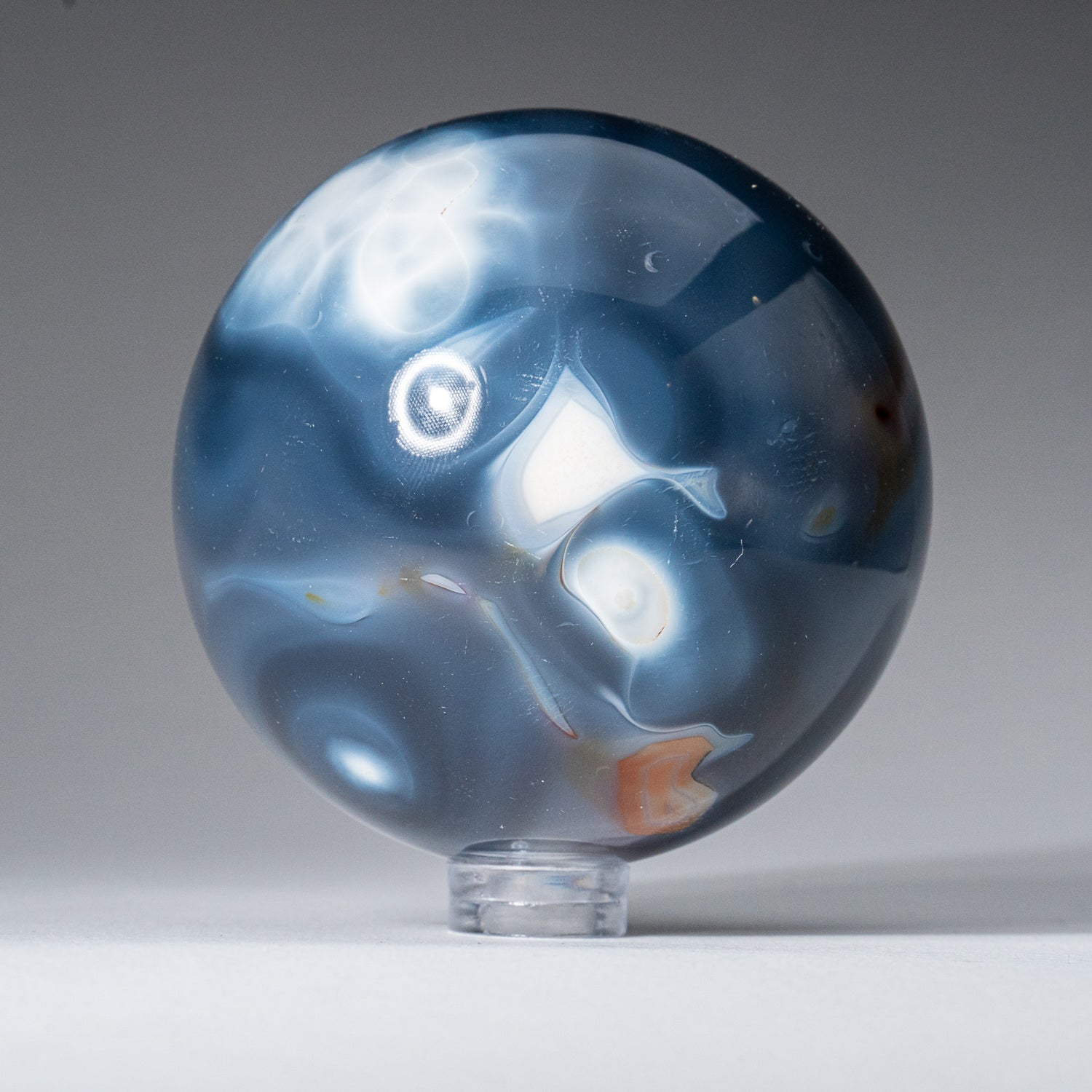 Genuine Polished Blue Chalcedony (2") Sphere