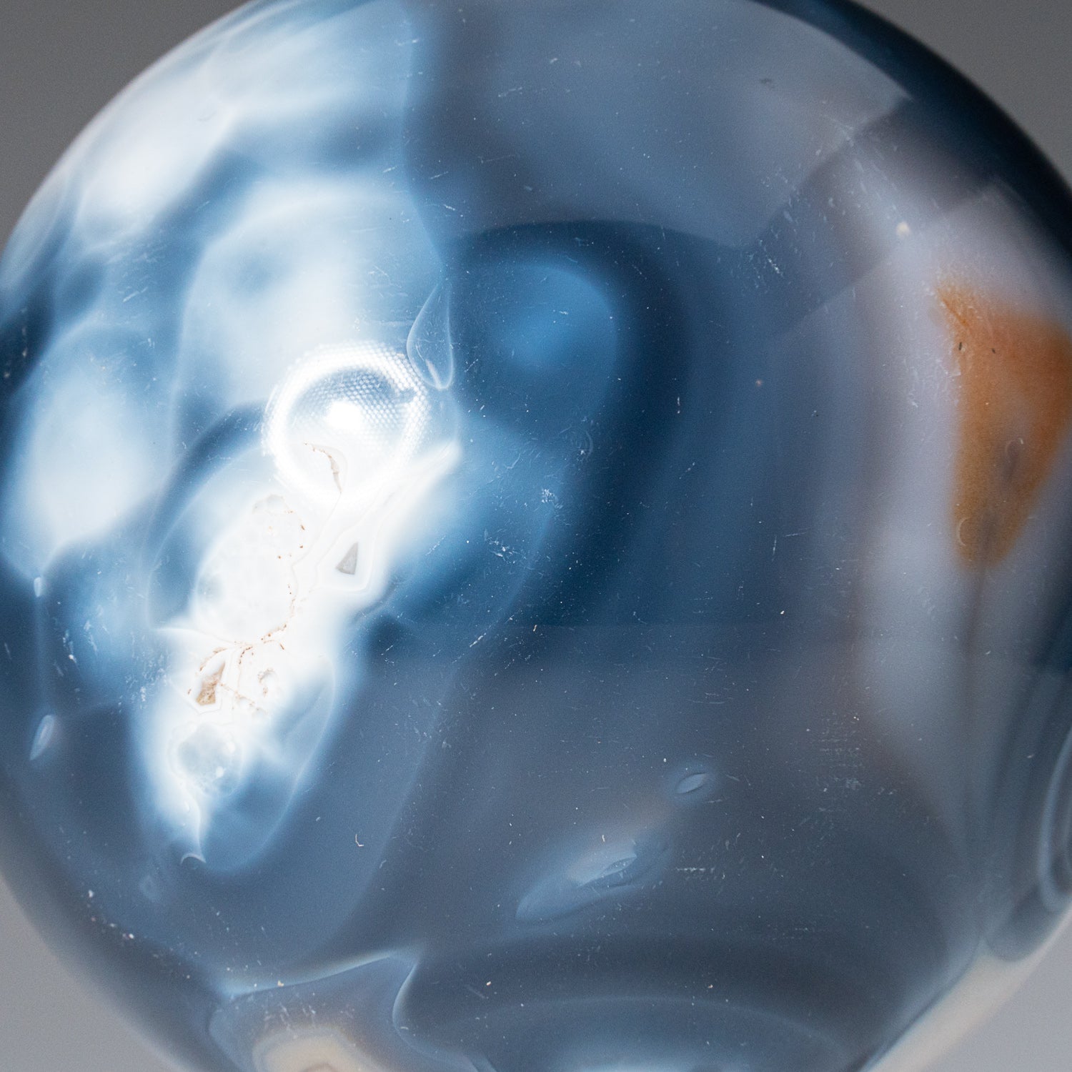 Genuine Polished Blue Chalcedony (2") Sphere