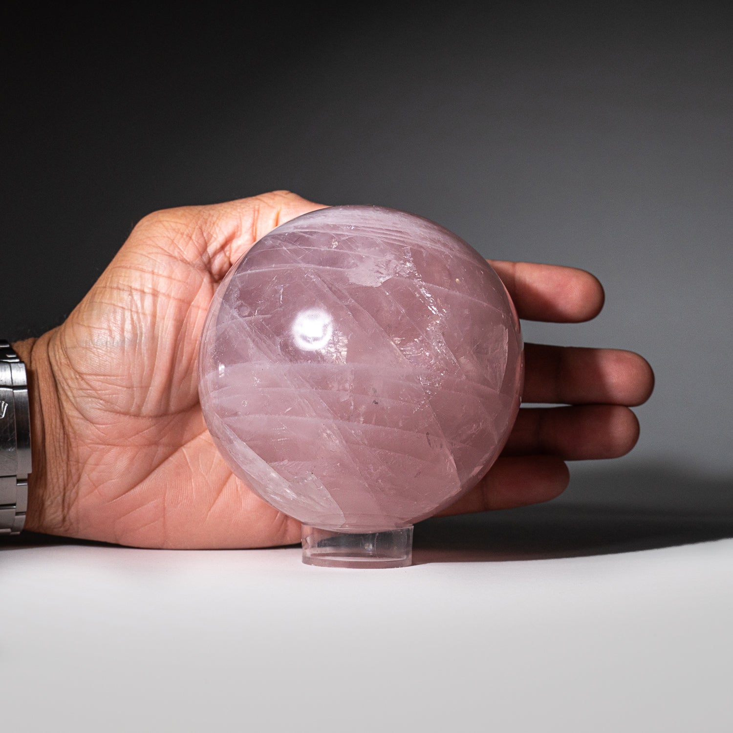 Polished Rose Quartz Sphere from Madagascar (2.2 lbs)