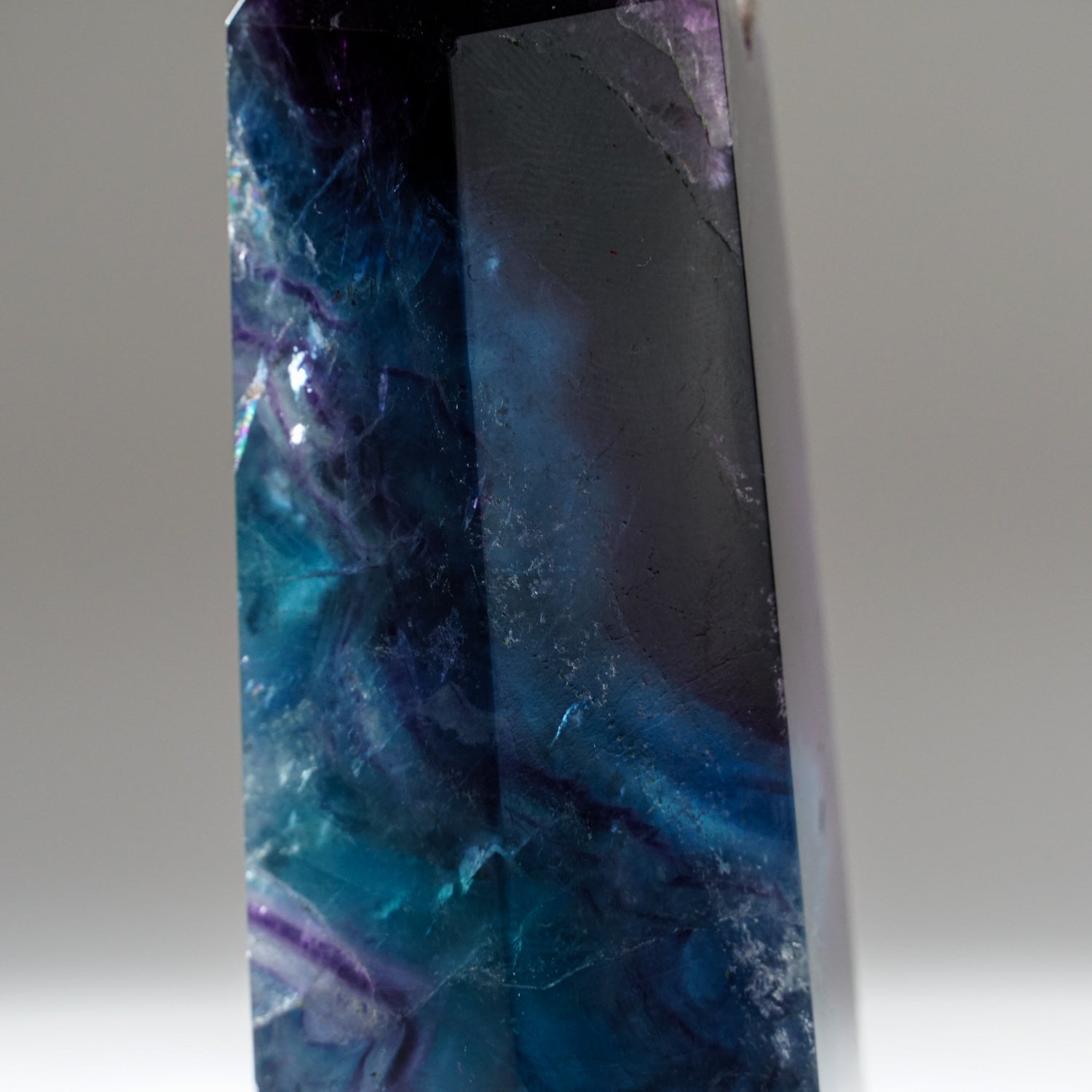 Polished Rainbow Fluorite Point From Mexico (221 grams)