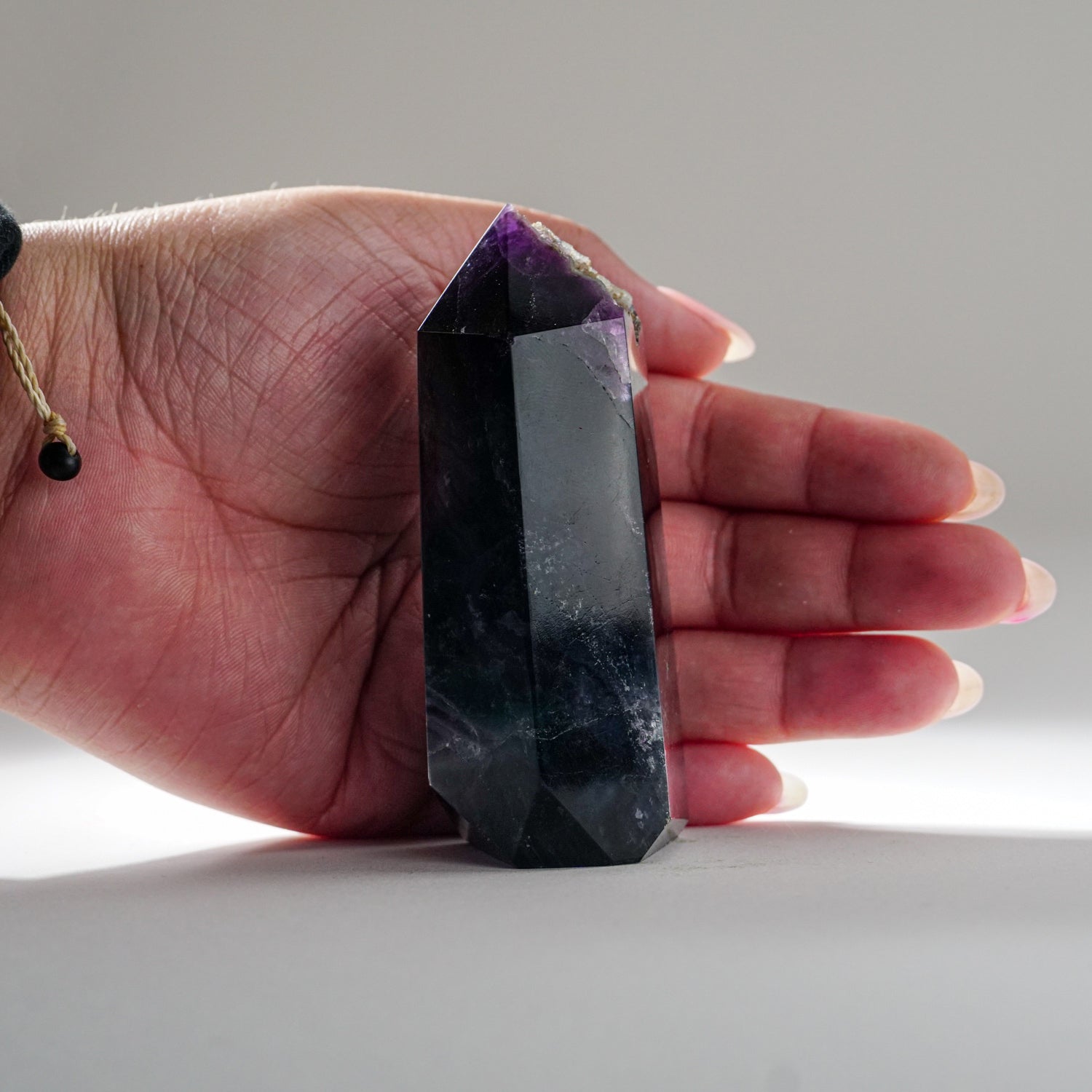 Polished Rainbow Fluorite Point From Mexico (221 grams)
