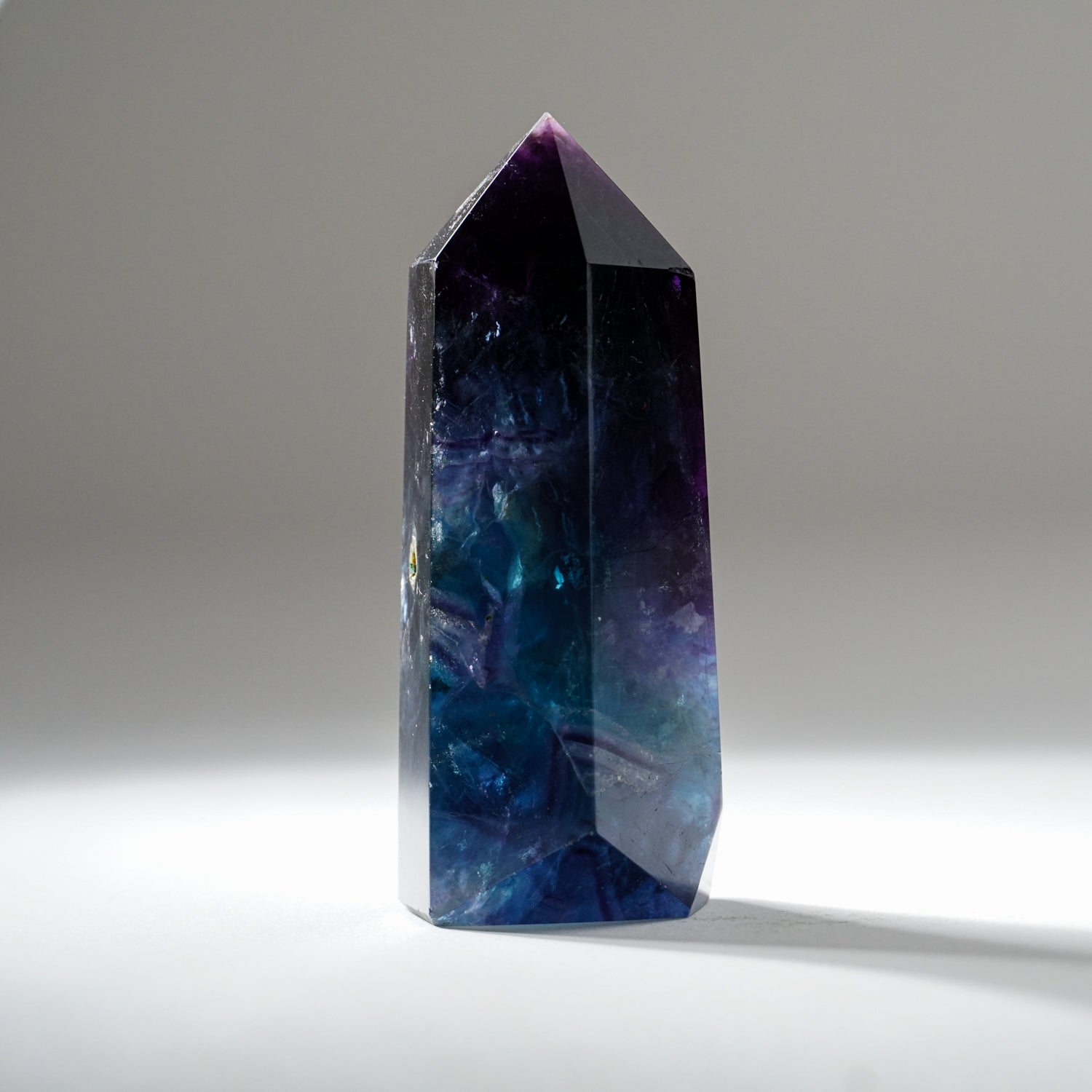 Polished Rainbow Fluorite Point From Mexico (221 grams)