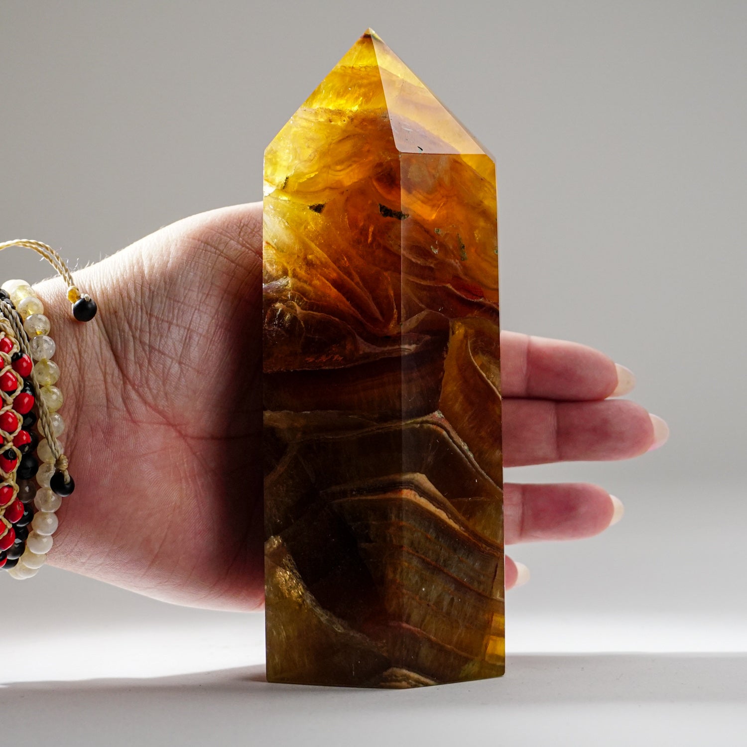 Genuine Polished Yellow Fluorite Point from Argentina (2 lbs)