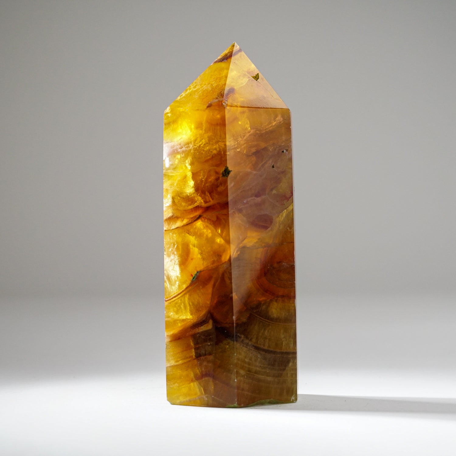 Genuine Polished Yellow Fluorite Point from Argentina (2 lbs)