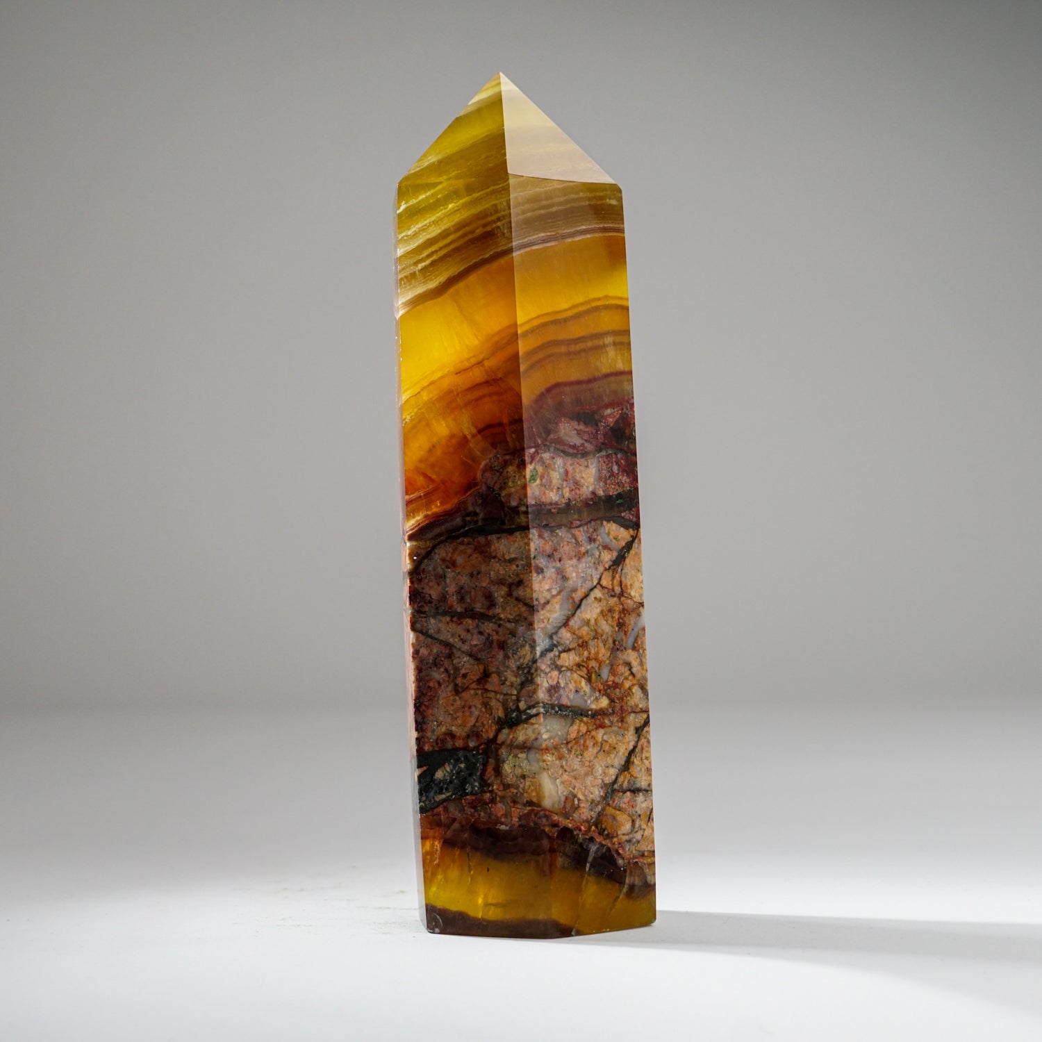 Genuine Polished Yellow Fluorite Point from Argentina (2.2 lbs)
