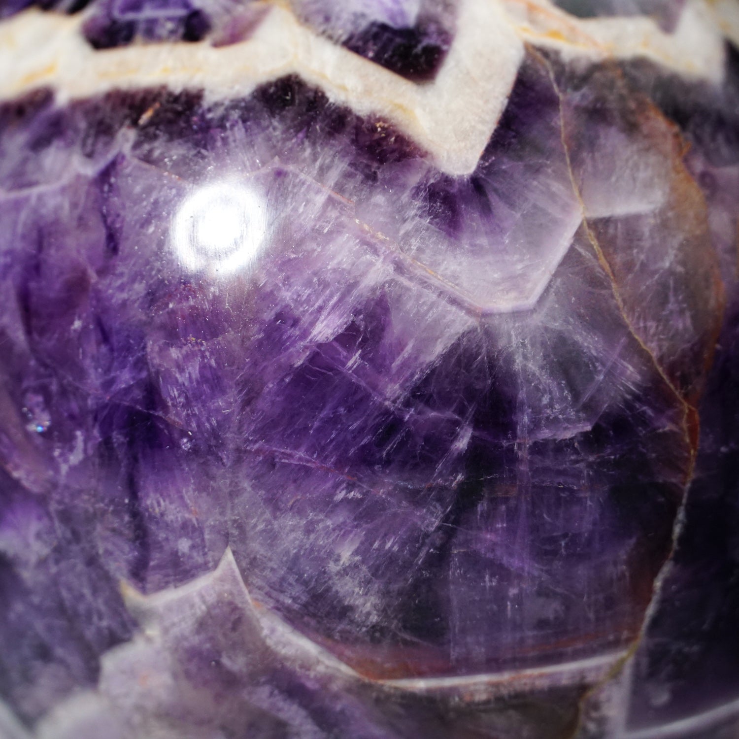 Polished Chevron Amethyst Sphere from Brazil (3.5", 2.2 lbs)