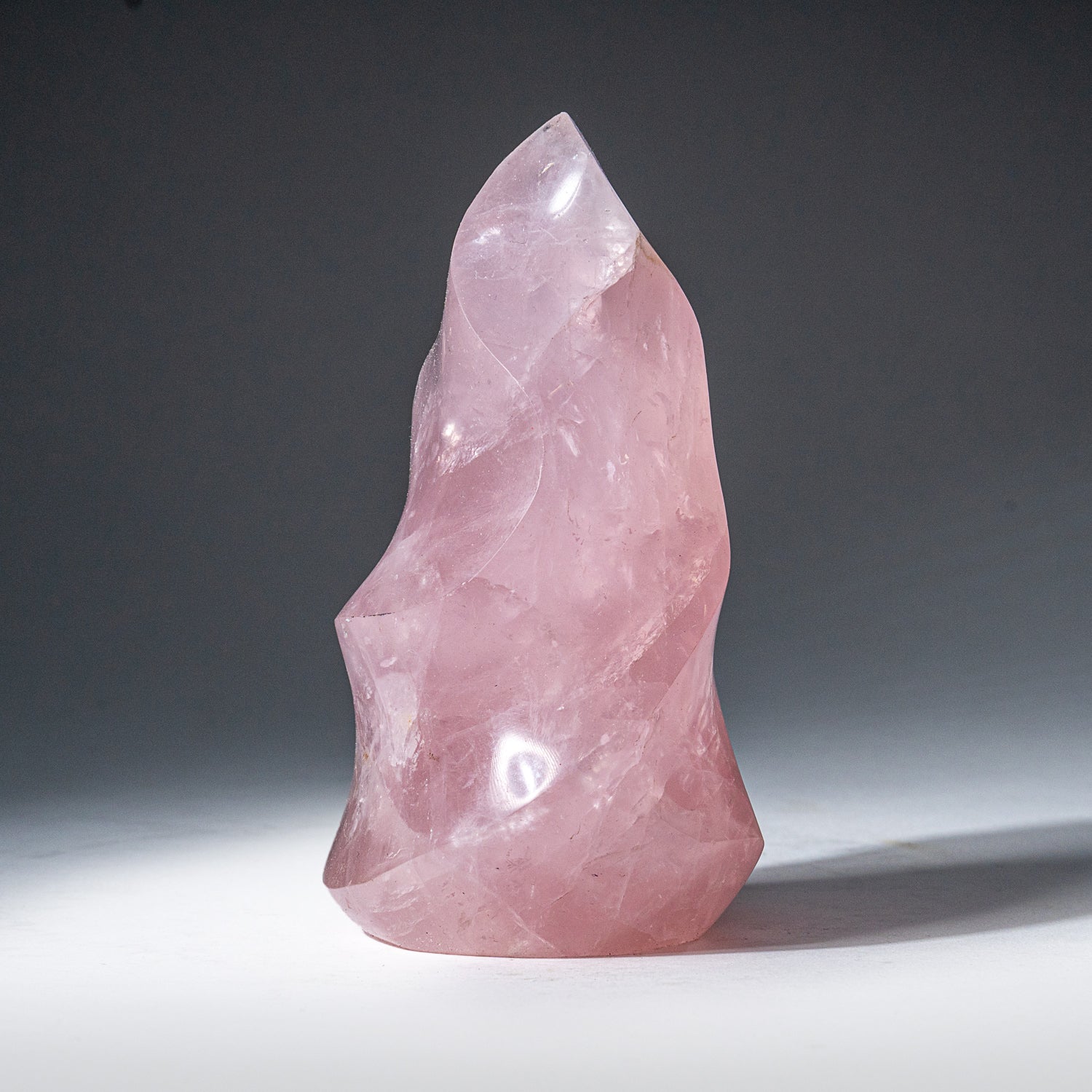 Polished Rose Quartz Flame Freeform From Brazil (1.2 lbs)