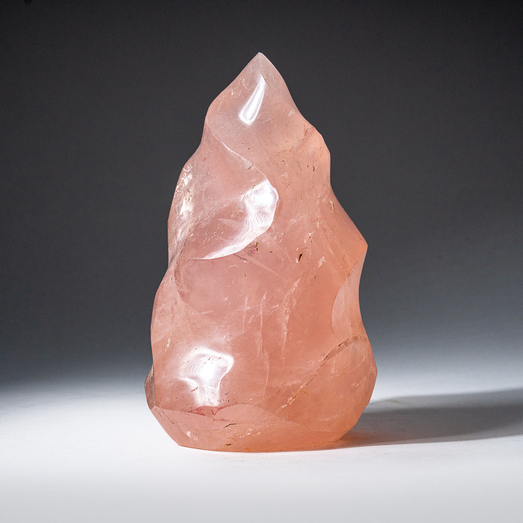 Polished Rose Quartz Flame Freeform From Brazil lbs)