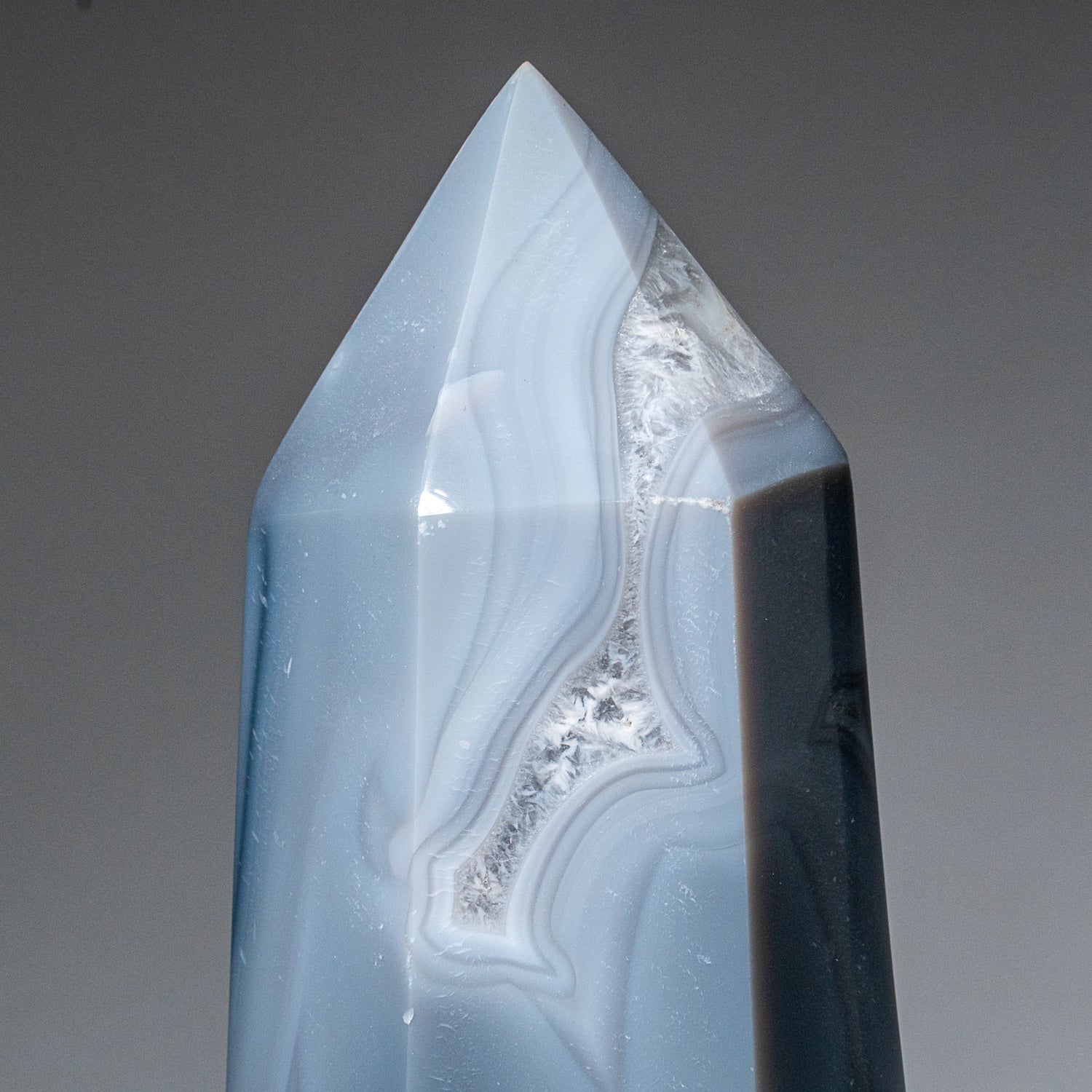 Genuine Polished Blue Agate Point from Madagascar (2 lbs)