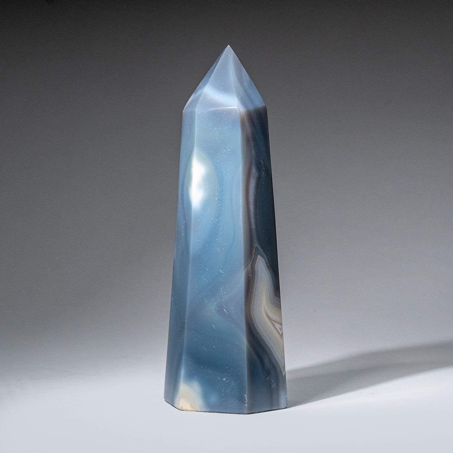 Genuine Polished Blue Agate Point from Madagascar (2.5 lbs)