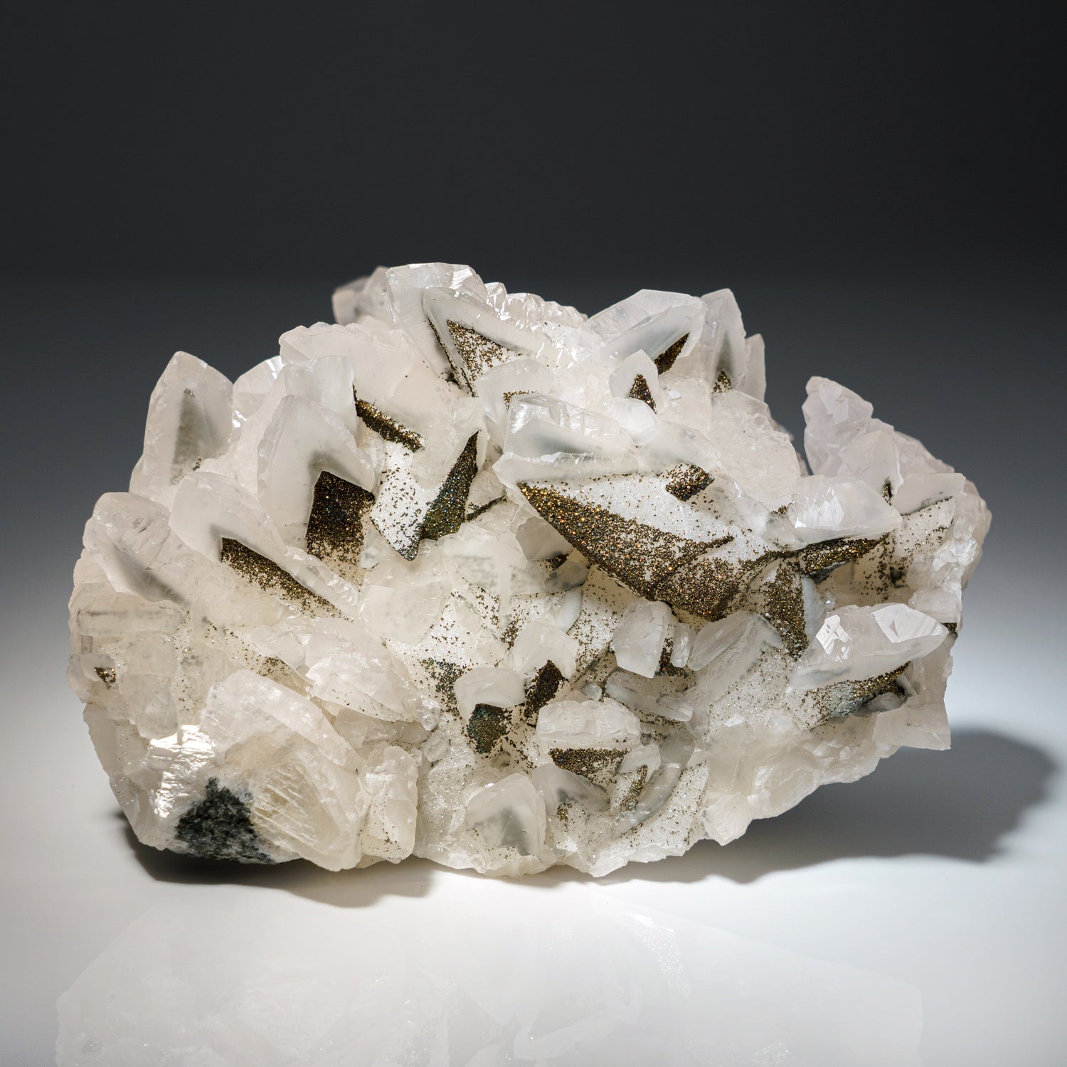 Chalcopyrite over Calcite from Edong Mining District, Daye, Hubei, China