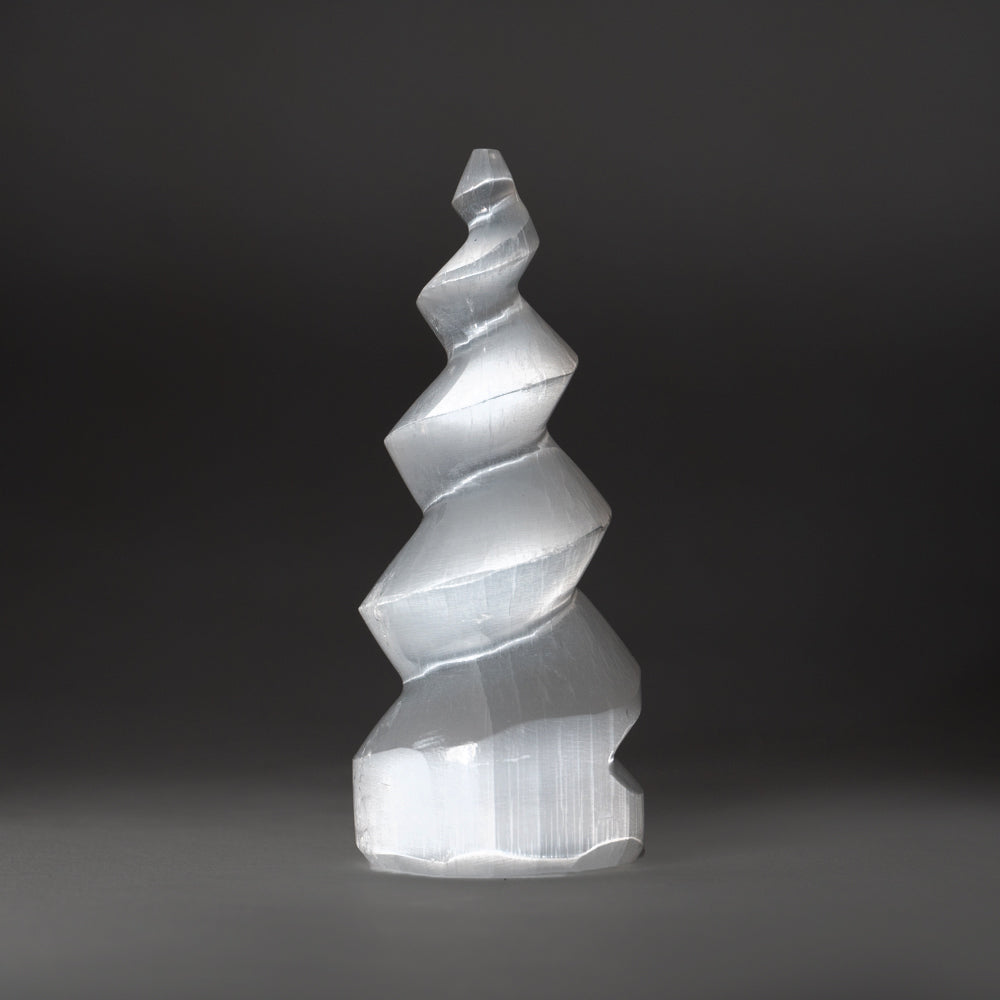 White Selenite Spiral Tower from Morocco (113.2 grams)