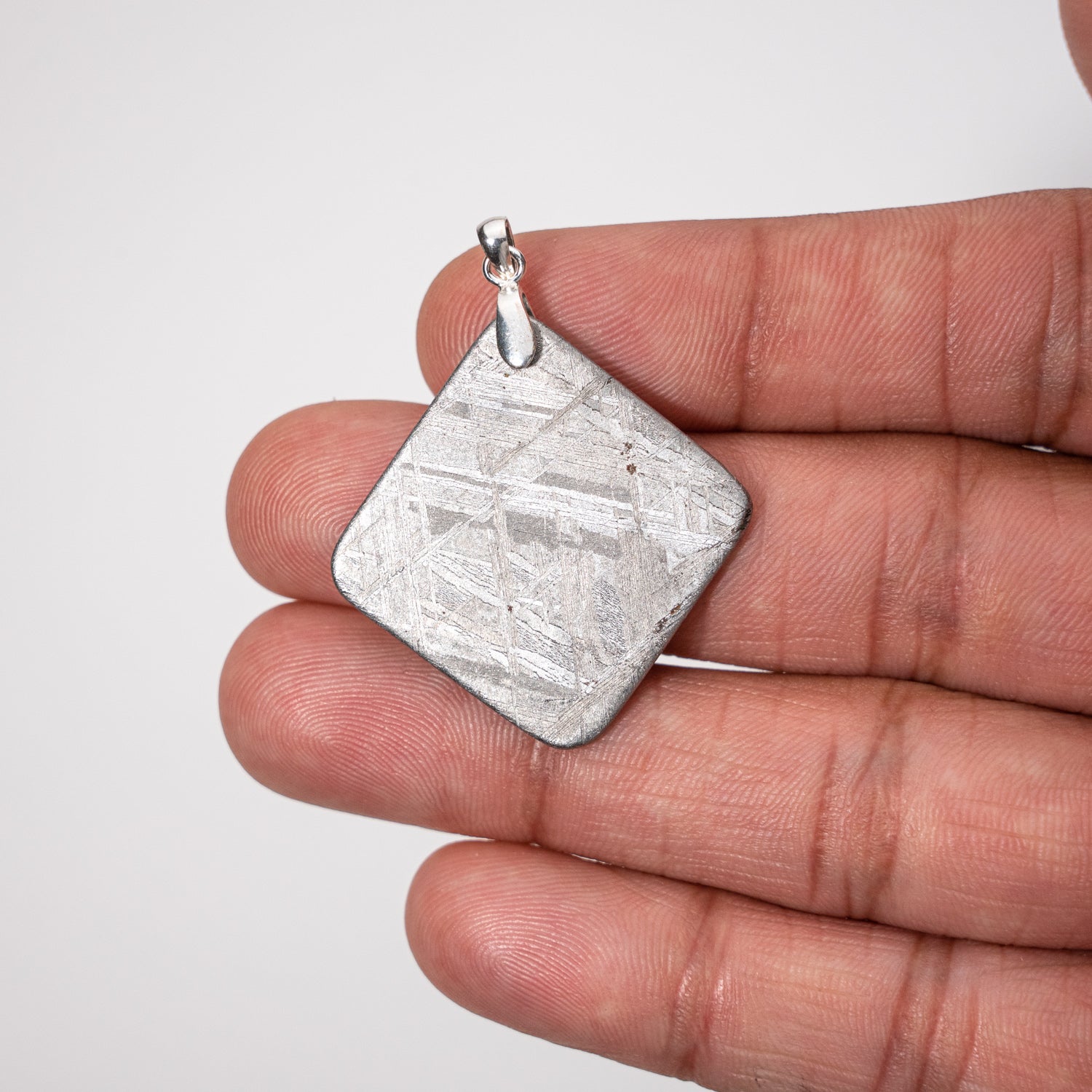 Polished Seymchan Meteorite pendant (11 grams) with 18" Sterling Silver Chain