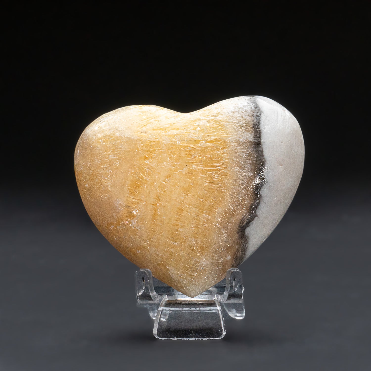 Genuine Polished Banded Honey Onyx Heart from Mexico