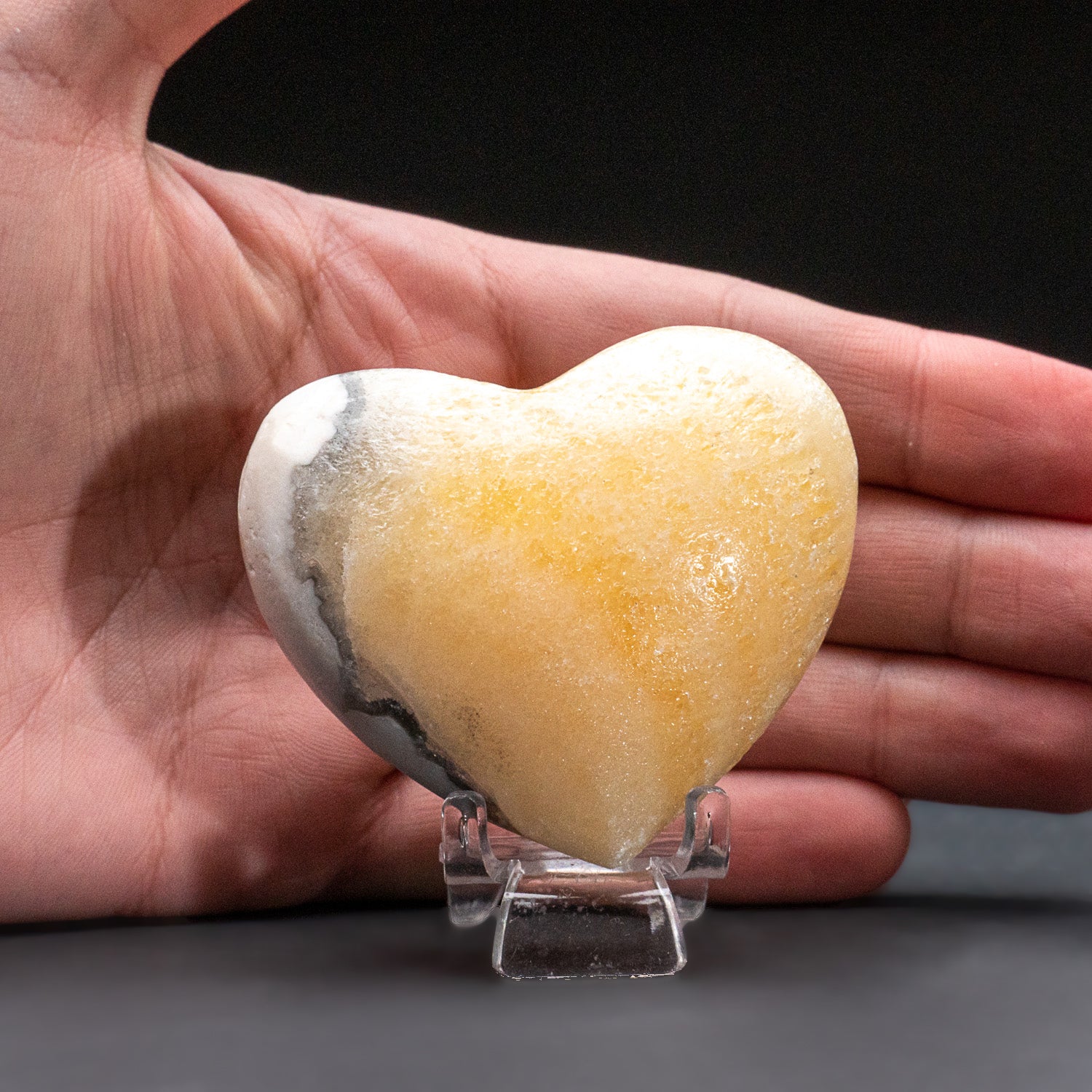 Genuine Polished Banded Honey Onyx Heart from Mexico
