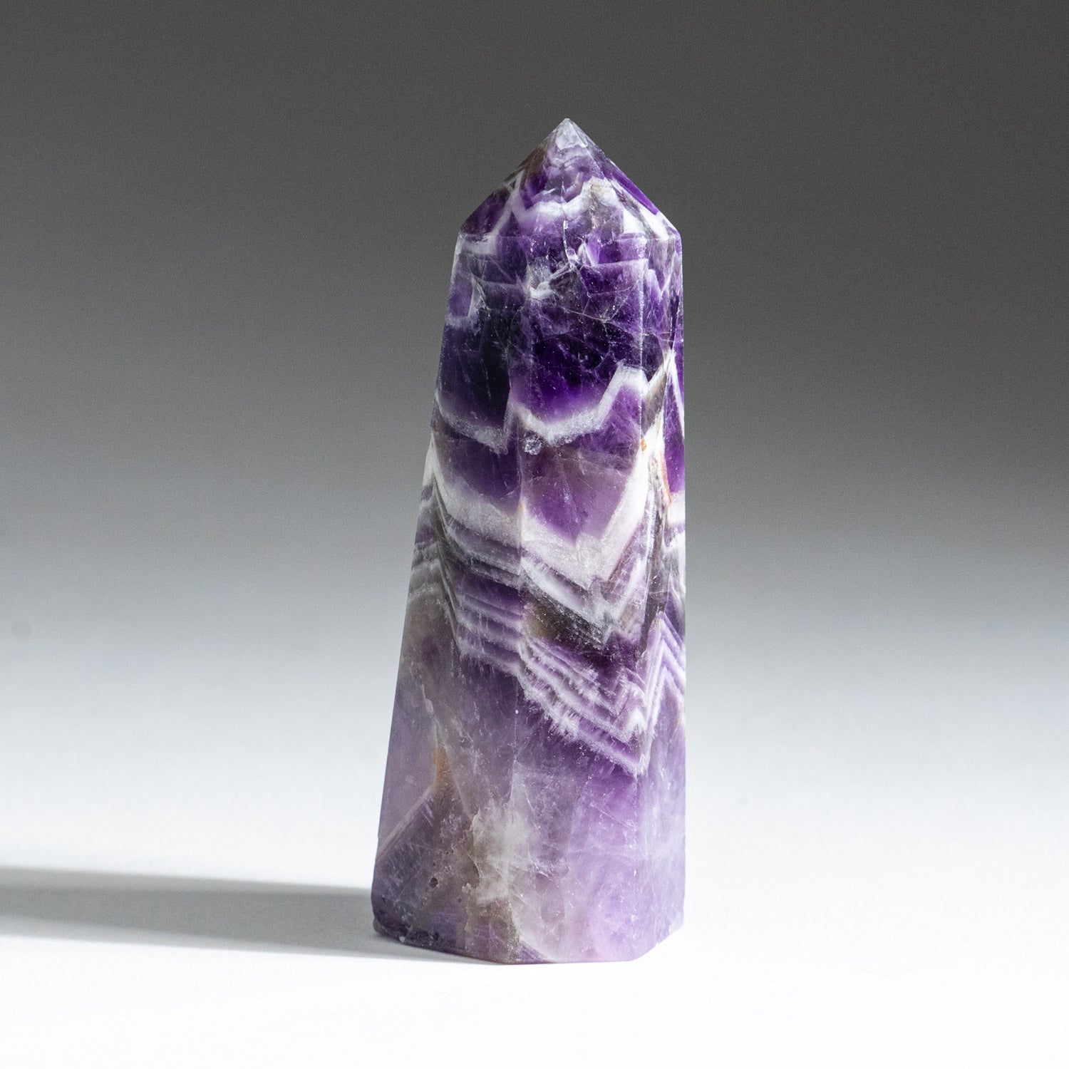 Polished Chevron Amethyst Point from Brazil (84.4 grams)