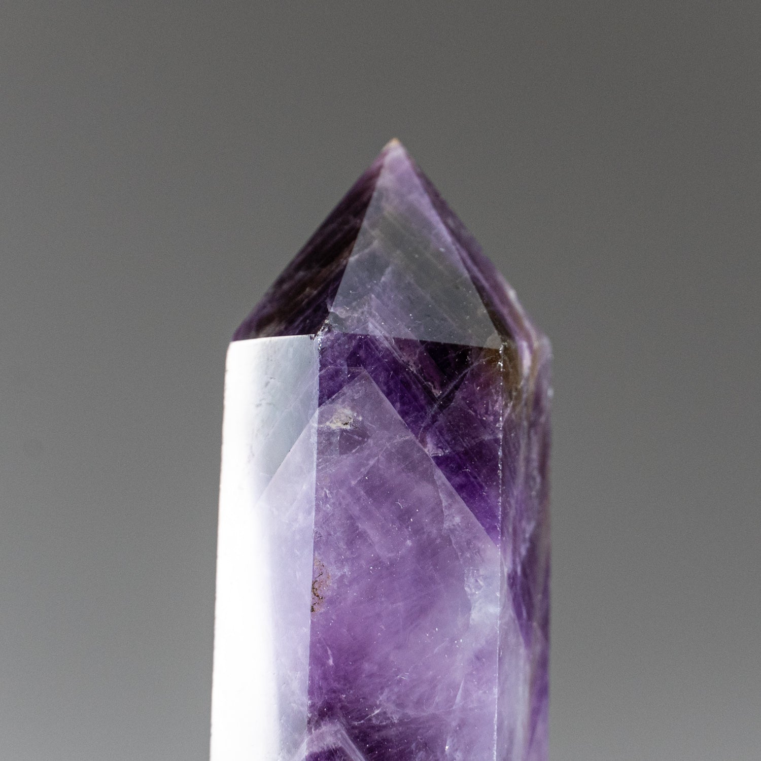 Polished Chevron Amethyst Point from Brazil (105.3 grams)