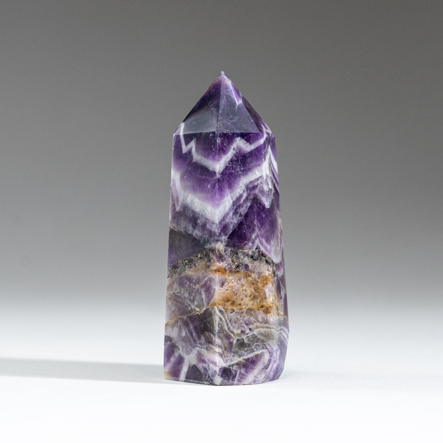 Polished Chevron Amethyst Point from Brazil (113.6 grams)