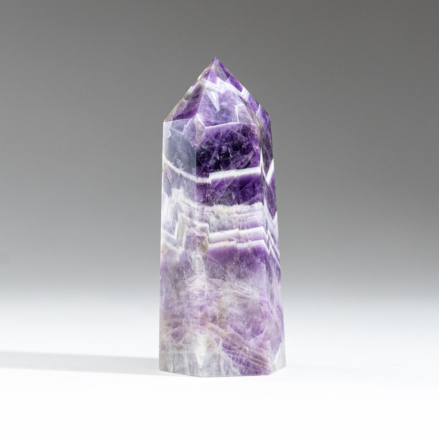 Polished Chevron Amethyst Point from Brazil (118 grams)