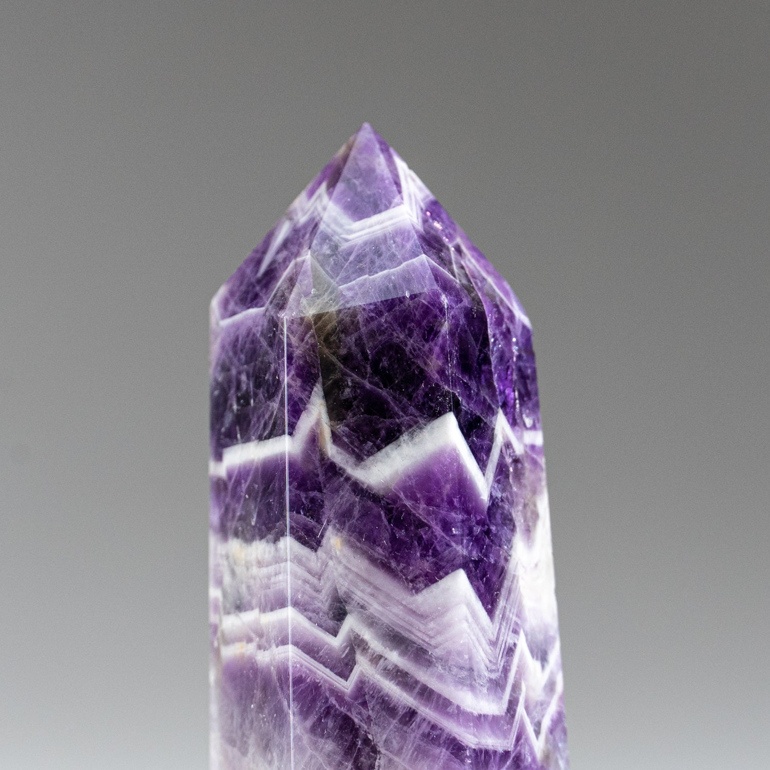 Polished Chevron Amethyst Point from Brazil (118 grams)