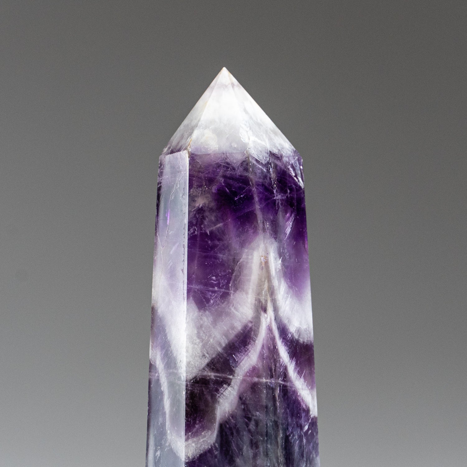 Polished Chevron Amethyst Point from Brazil (115 grams)