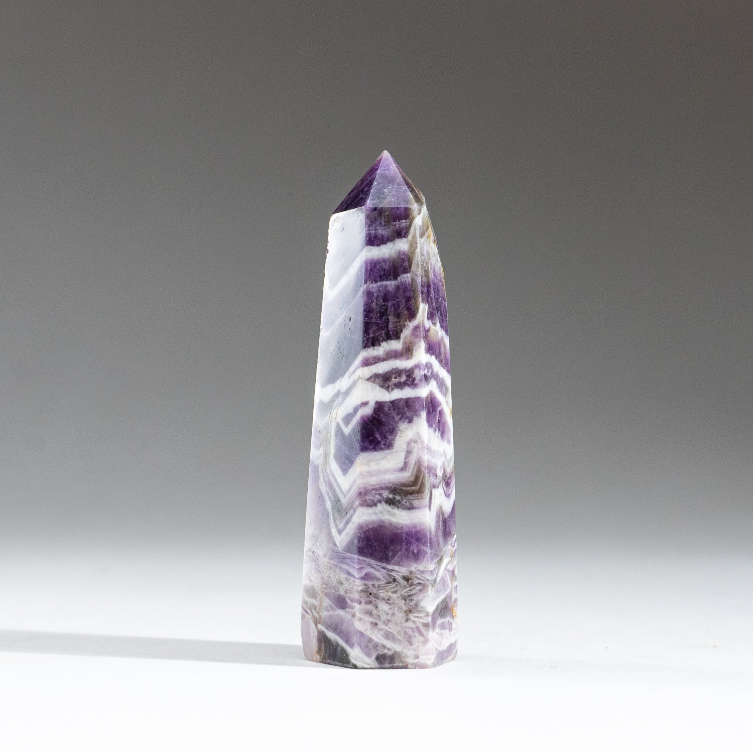Polished Chevron Amethyst Point from Brazil (101 grams)