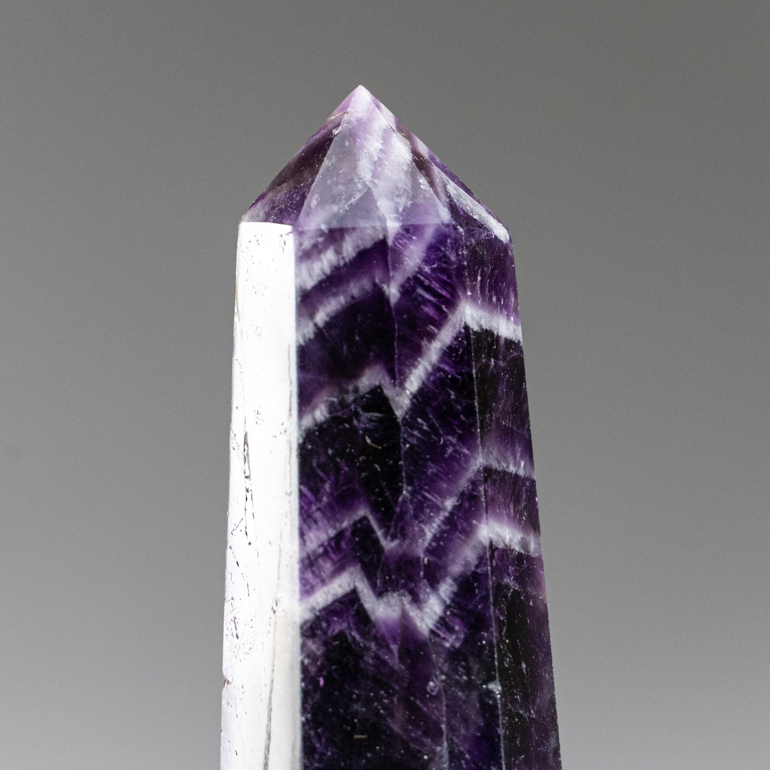 Polished Chevron Amethyst Point from Brazil (111 grams)