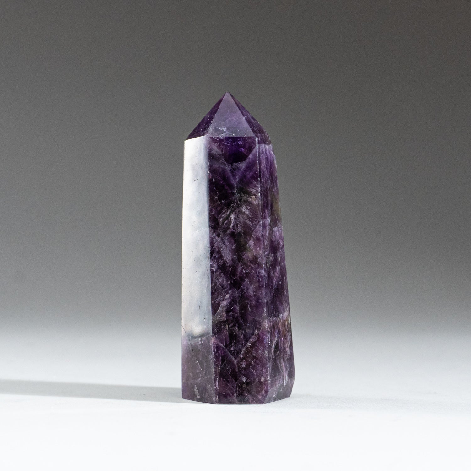 Polished Chevron Amethyst Point from Brazil (113.7 grams)