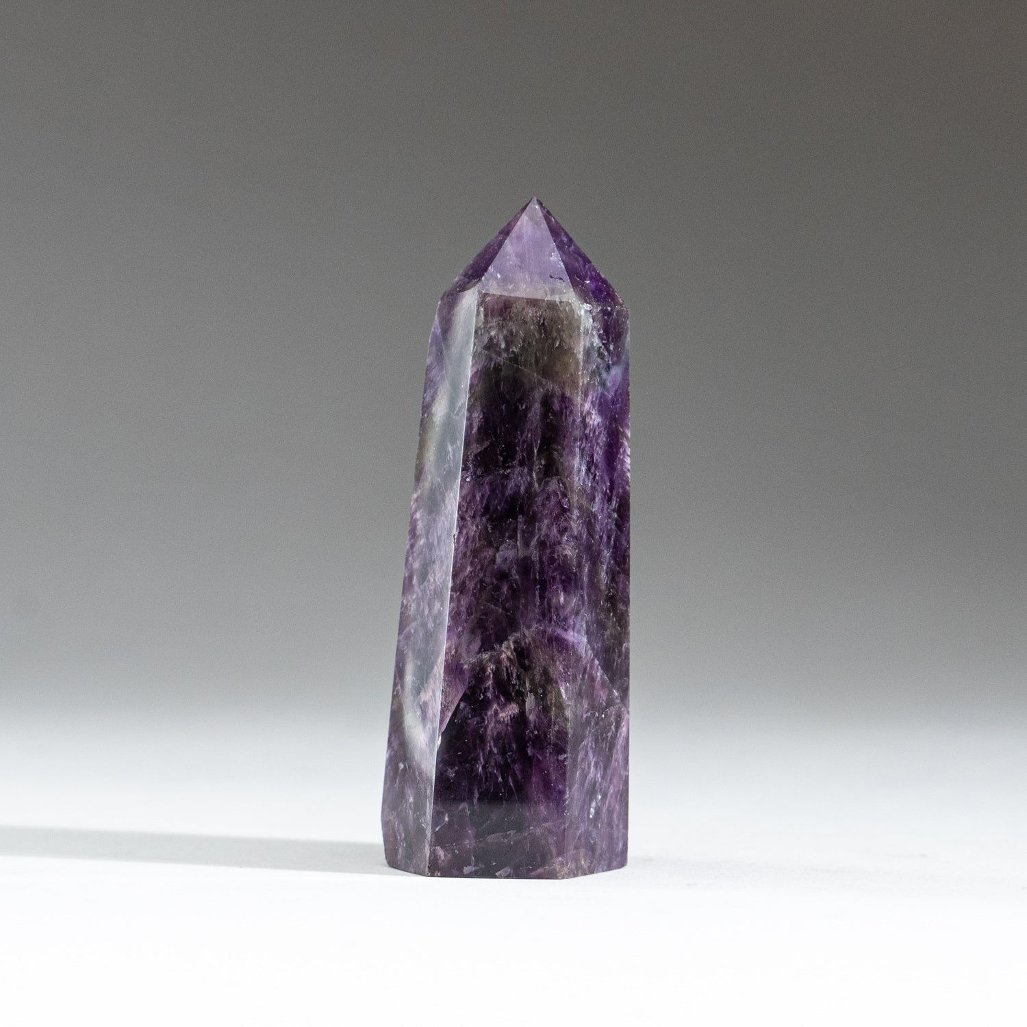 Polished Chevron Amethyst Point from Brazil (113.7 grams)
