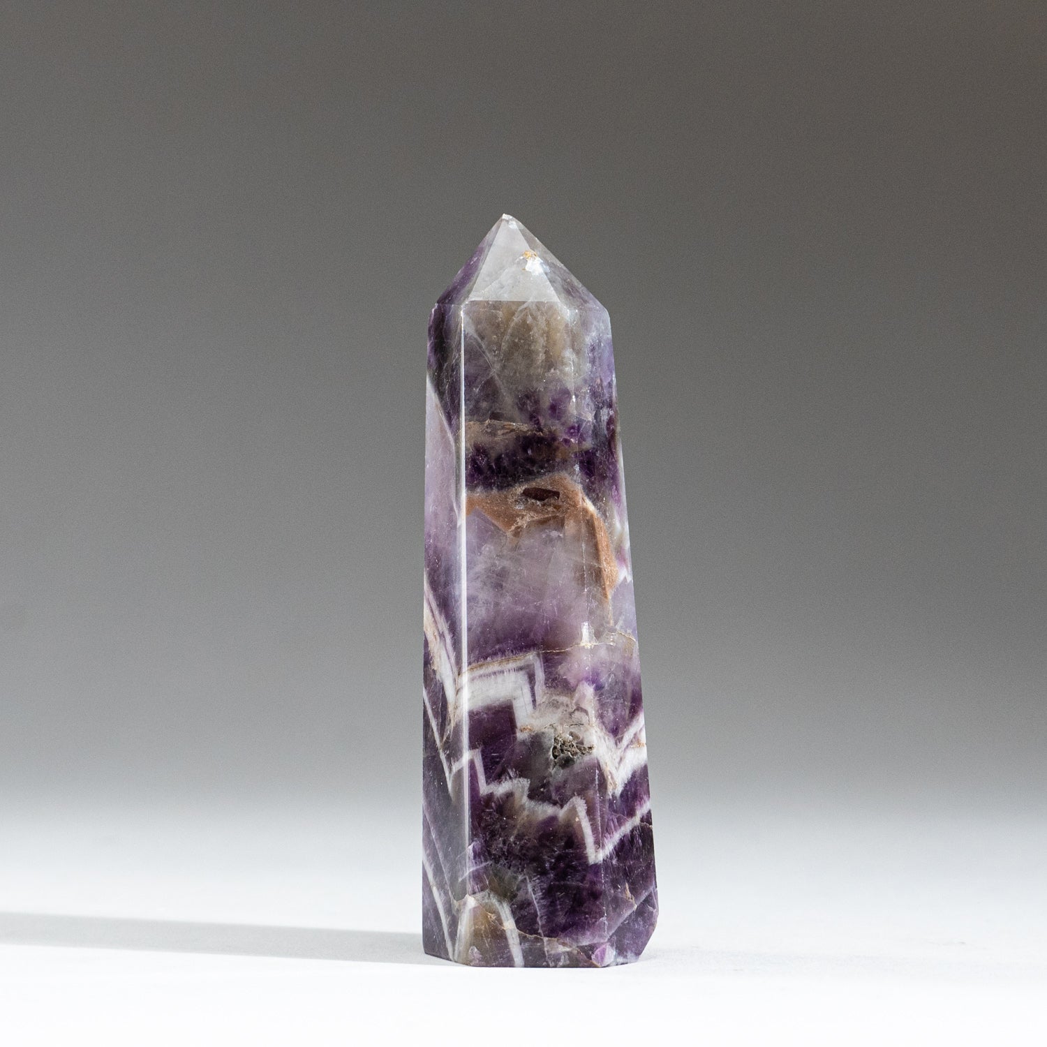 Polished Chevron Amethyst Point from Brazil (130 grams)