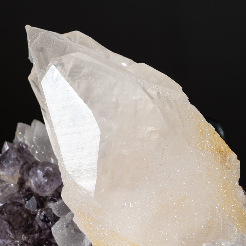 Natural Calcite on Amethyst cluster (9.8 lbs)